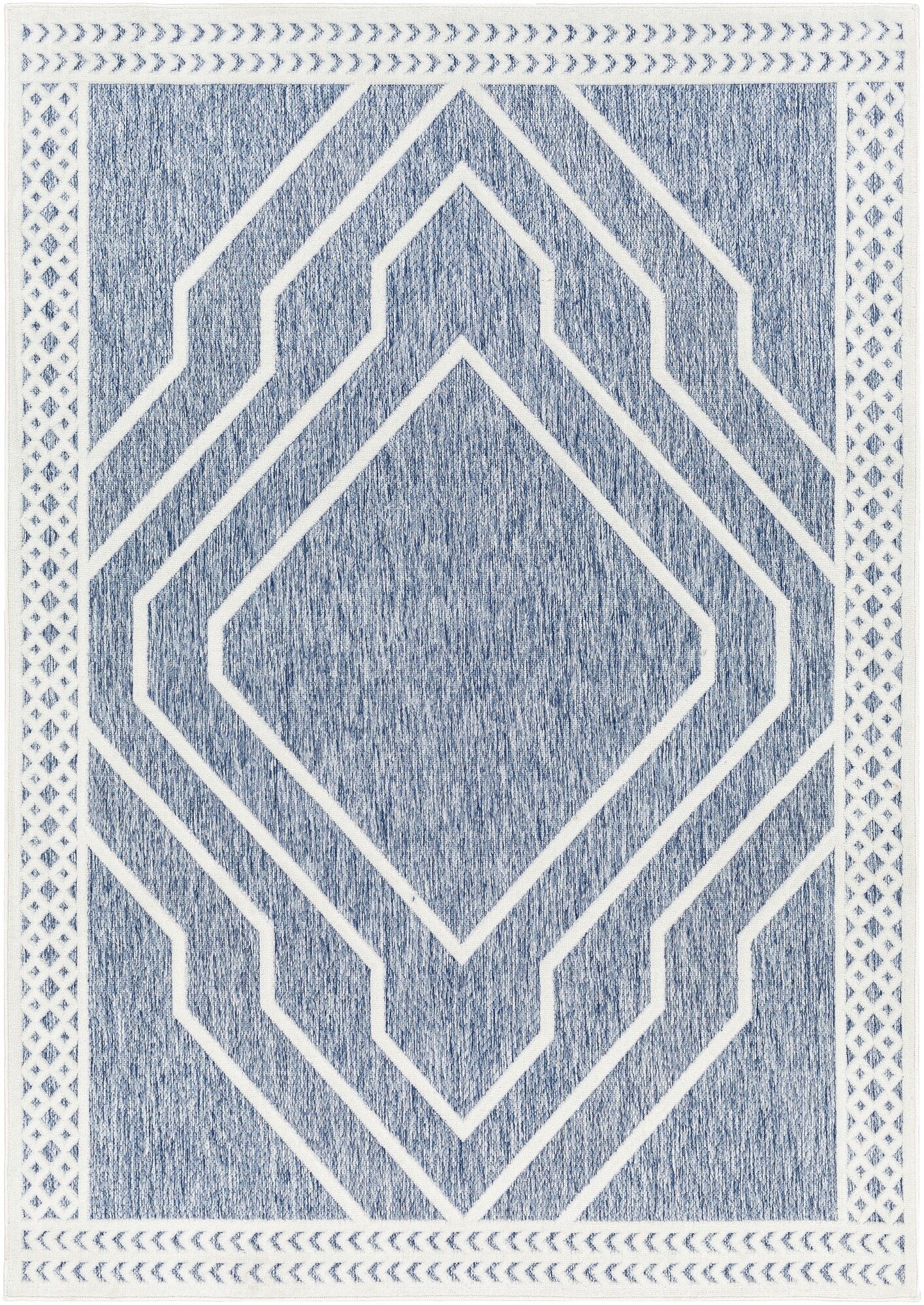 Livabliss SFG2355-537 San Diego 5 x 8 (ft) Polypropylene Blue Rectangular Outdoor Geometric Area rug