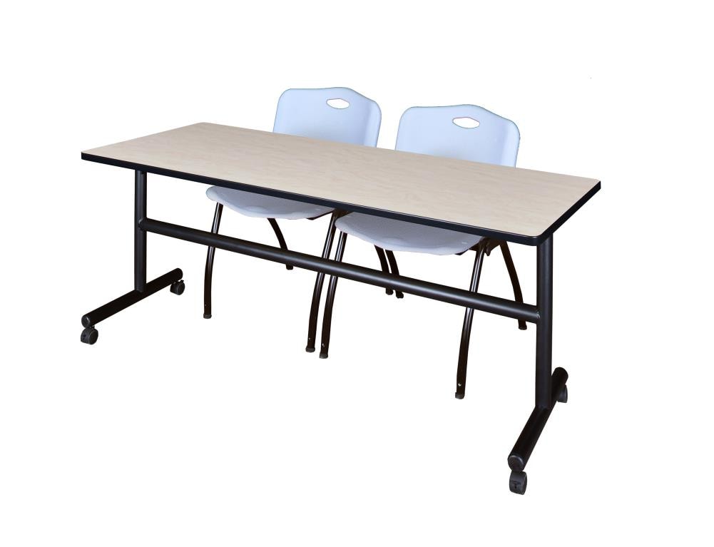 Regency MKFT7230PL47GY Training Off-white 4-Person Training Table (72-in W x 29-in H)