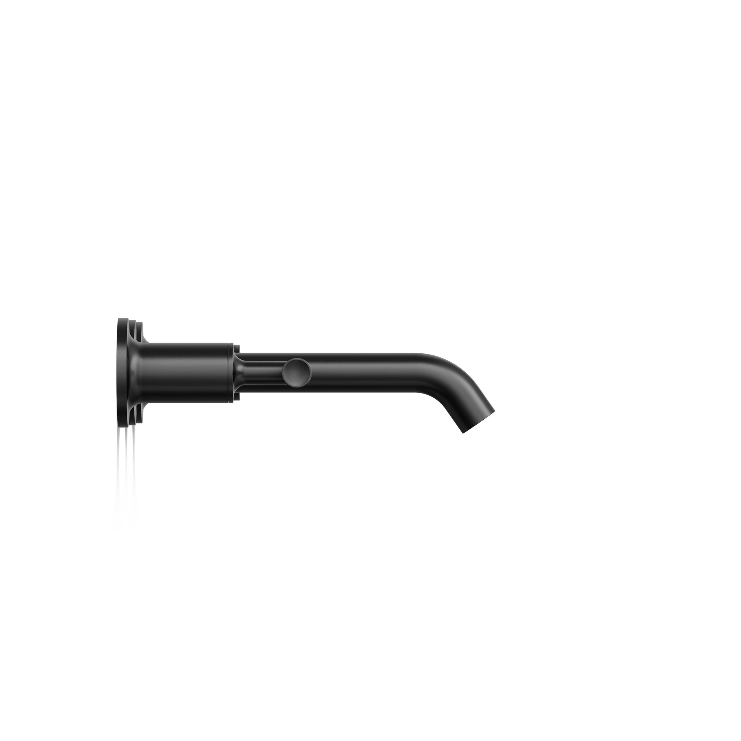 Matte Black Wall-Mounted Bathroom Faucet with Lever Handles