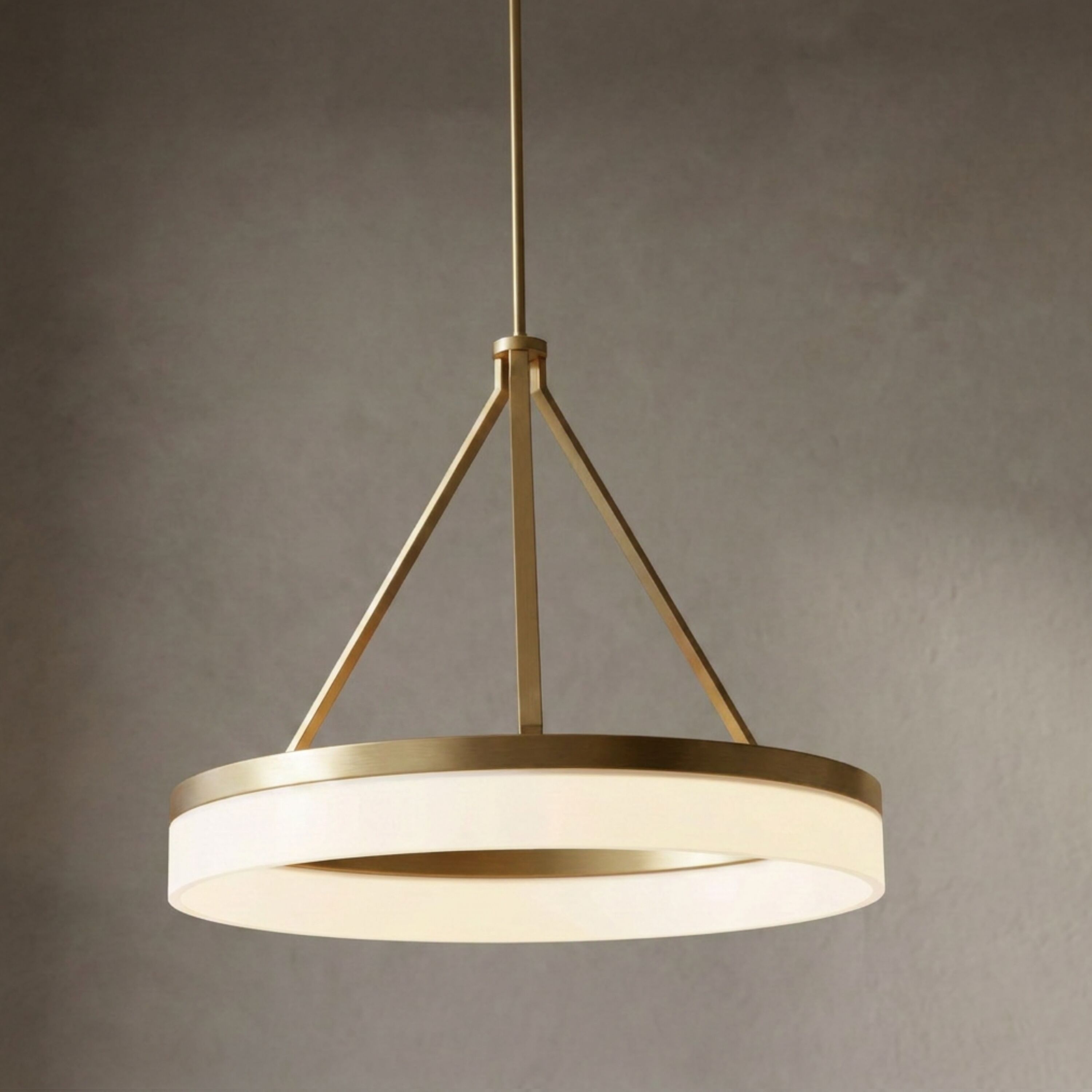 Origin 21 Lynnpark 1 -Light Brushed gold Modern/contemporary Frosted glass Acrylic Cylinder LED Large Hanging Pendant Light