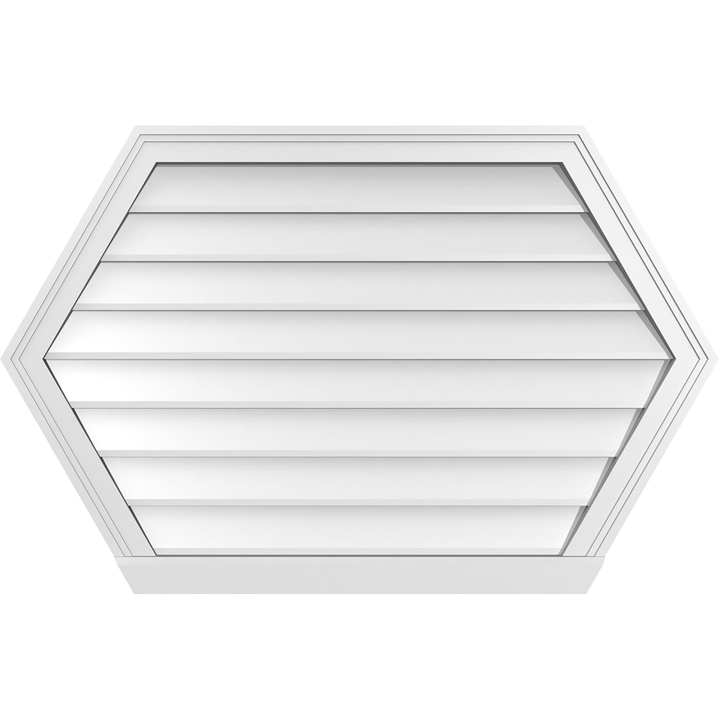 Ekena Millwork GVPHP40X2603SN 40-Inches x 26-Inches Off-white Peaked PVC Gable Louver Vent