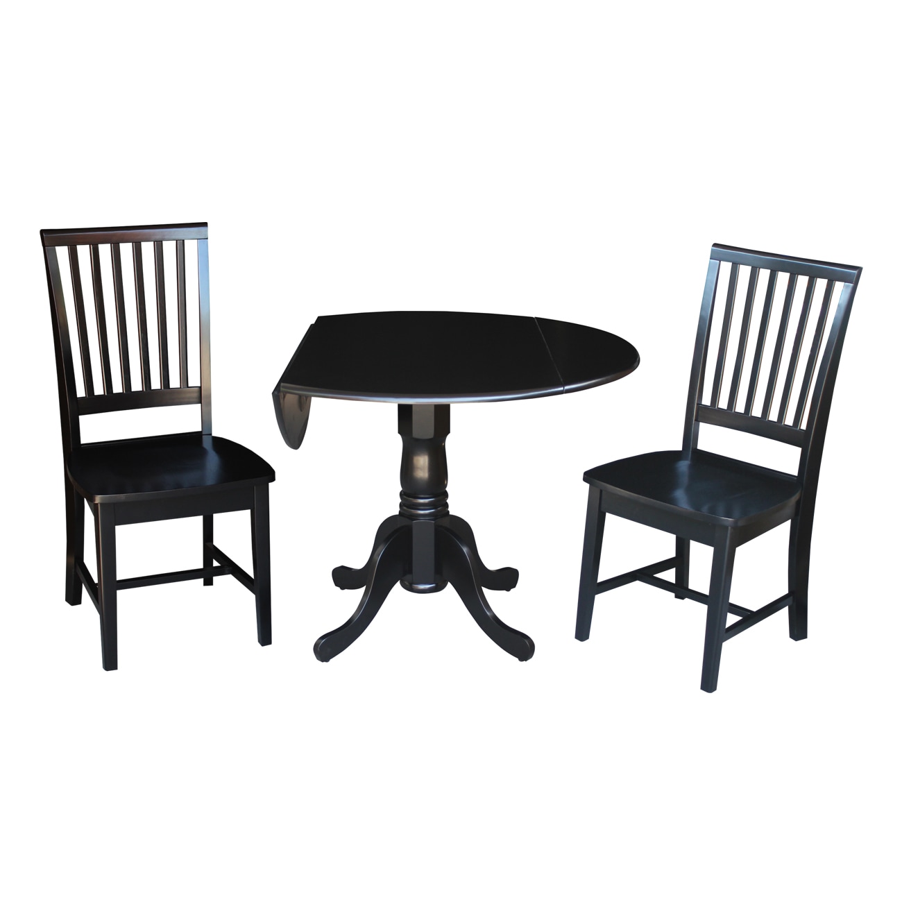 International Concepts K46-42DP-C265-2 Black Casual Dining Room Set with Round Table ( Seats 4 )