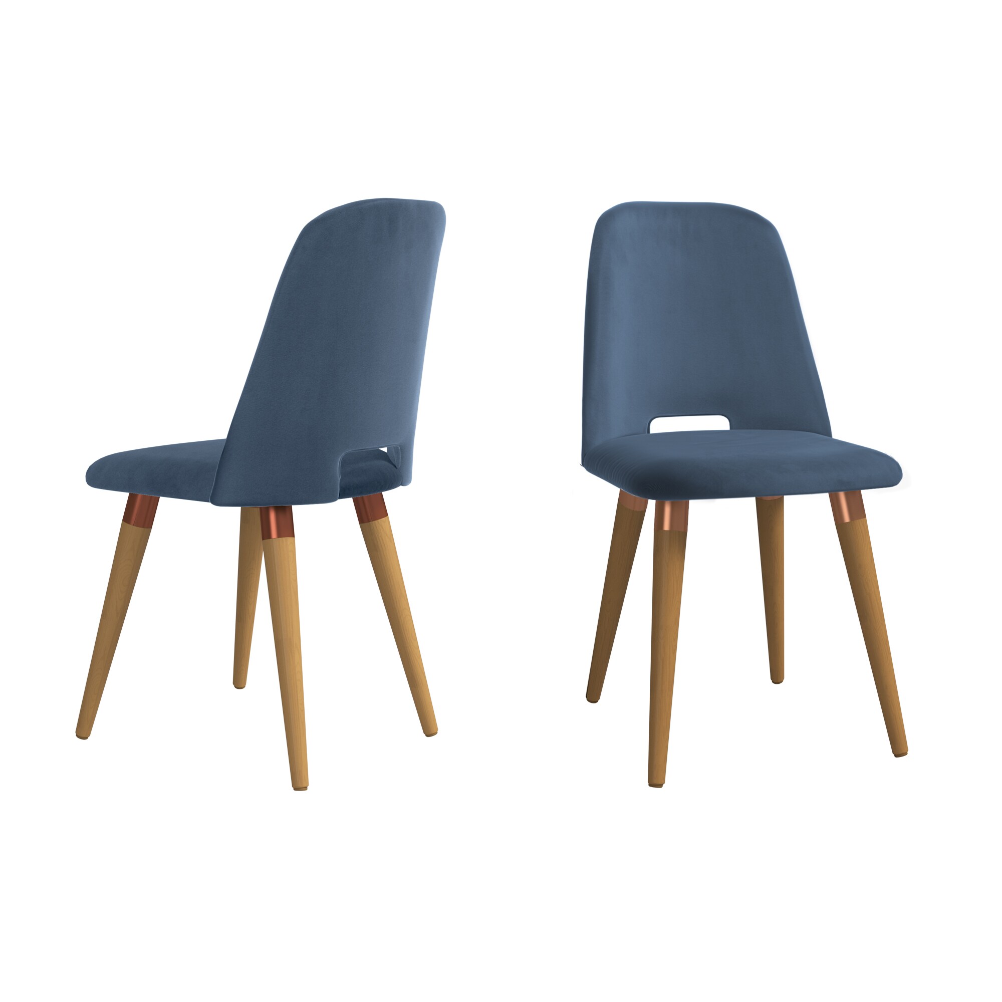 Manhattan Comfort 2-1020563 Set of 2 Selina Contemporary/Modern Polyester Upholstered Dining Side Chair (Composite Frame)