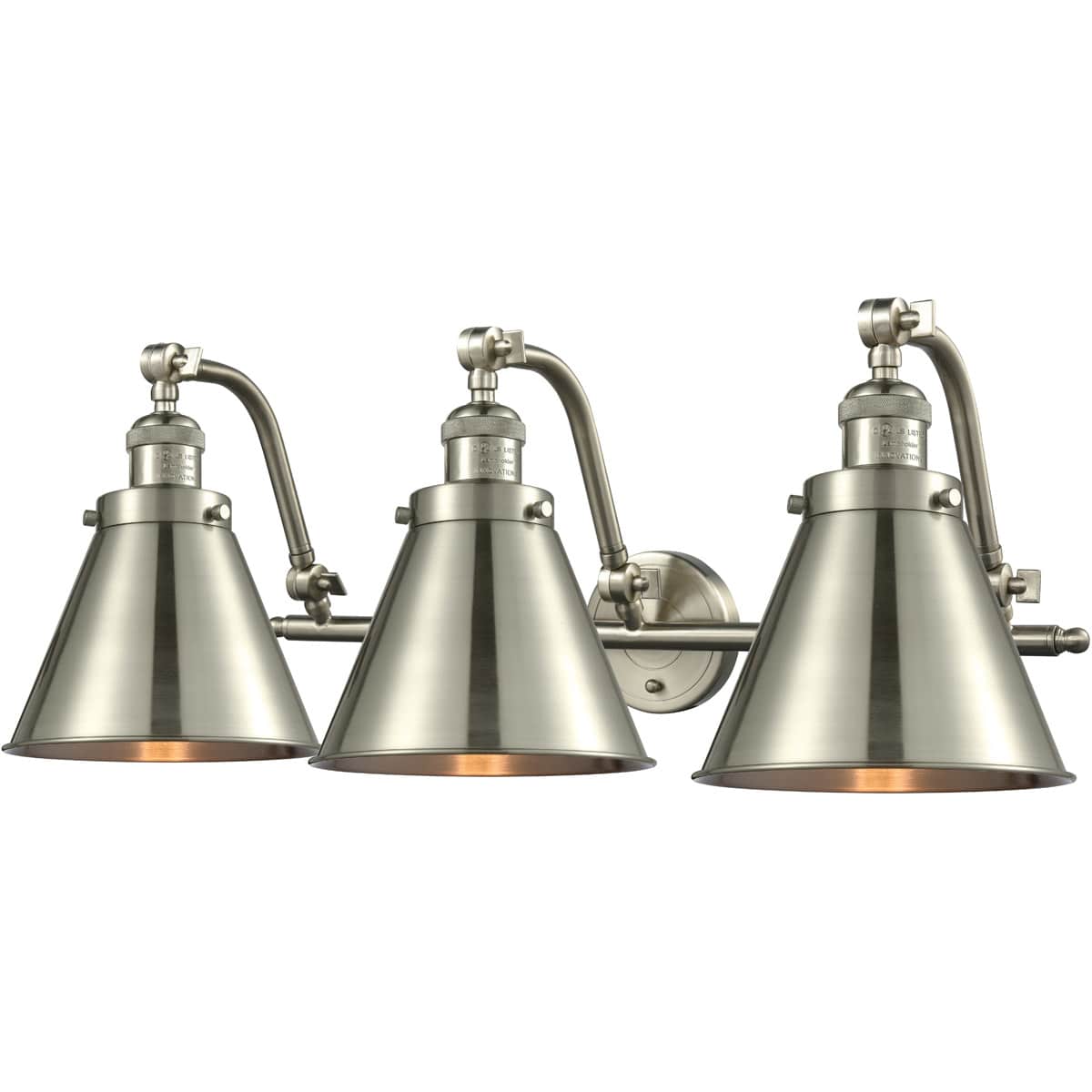 Innovations Lighting 1750386 515-3W-SN-M13-SN-LED Franklin Restoration Appalachian