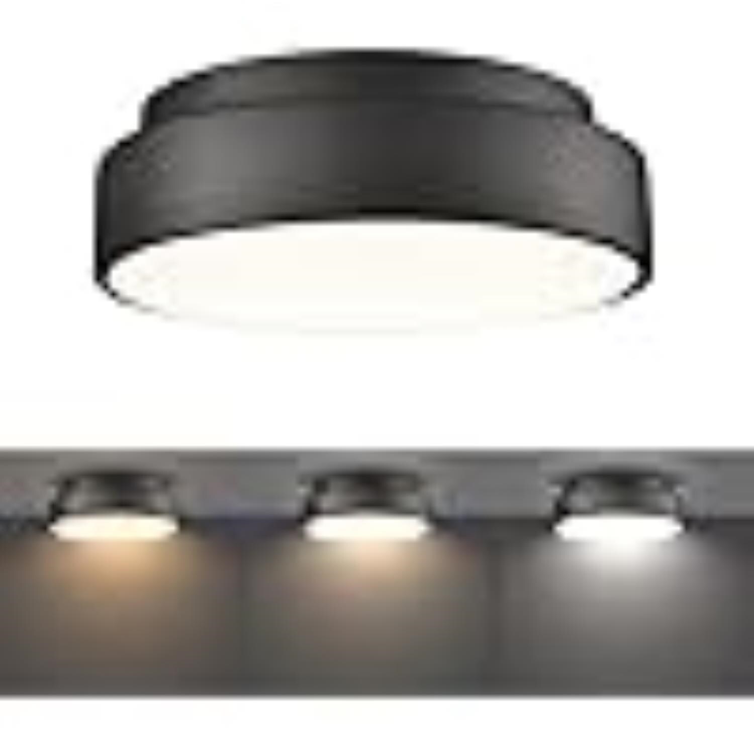 Claxy DIR-T7142CU-BK 1 -Light 11.8-in Polished Black Flush Mount Light