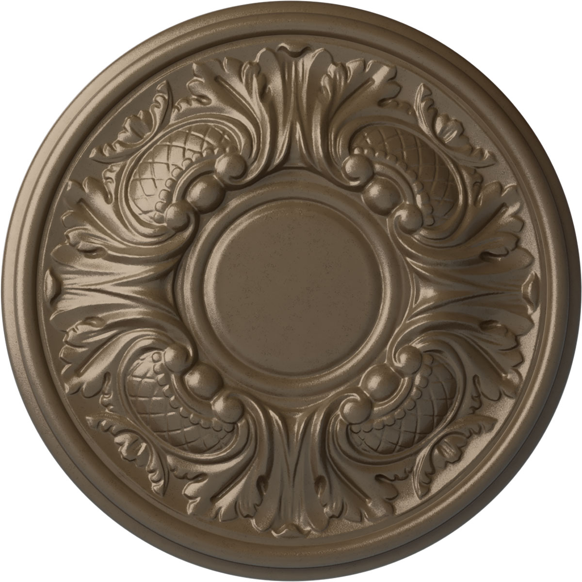 Ekena Millwork CM11WAWSS Wakefield 11.75-in W x 11.75-in L Painted Warm Silver Polyurethane Whole Ceiling Medallion