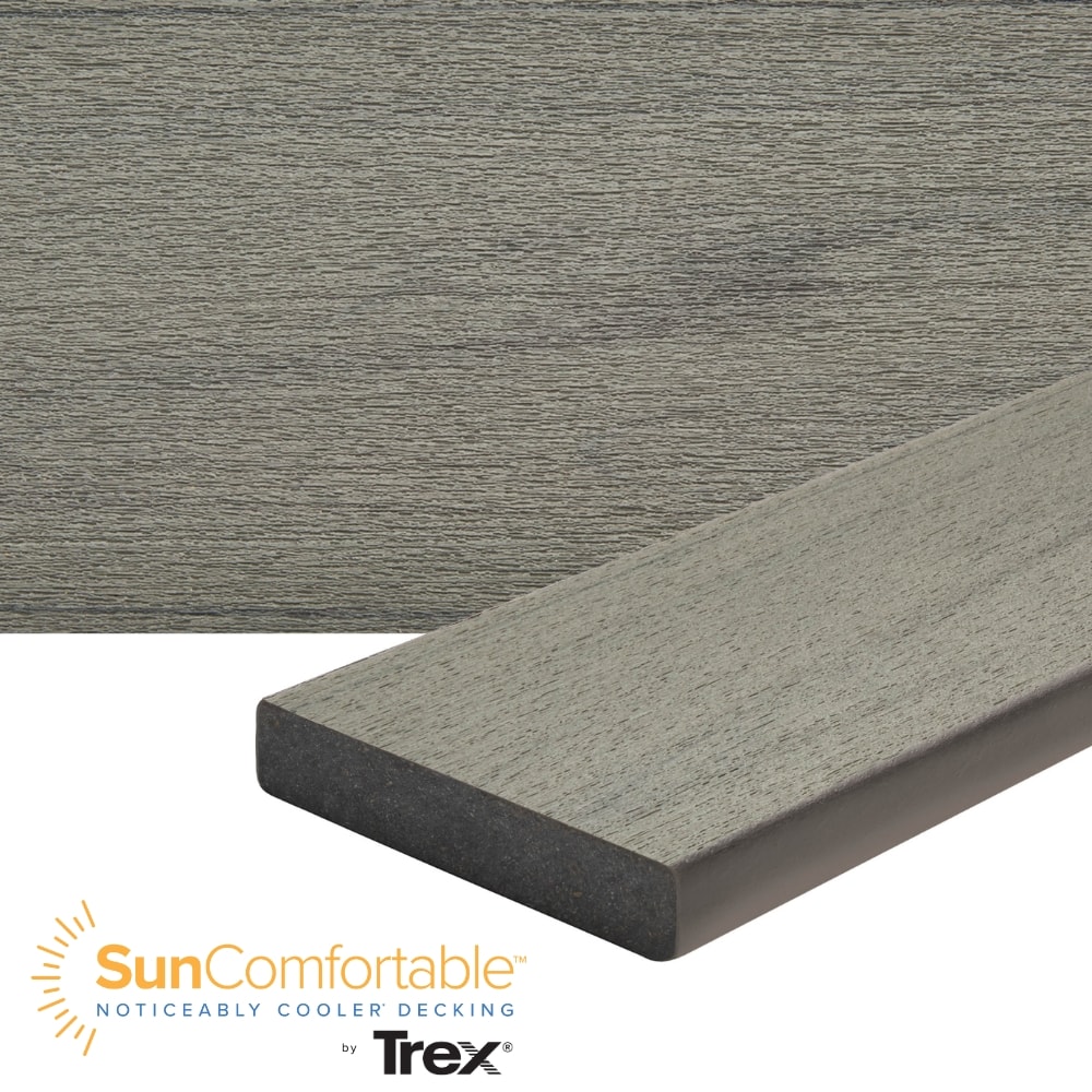 Trex IM010616TLS01 Transcend Lineage 1-in x 6-in x 16-ft Island Mist Square Composite Deck board