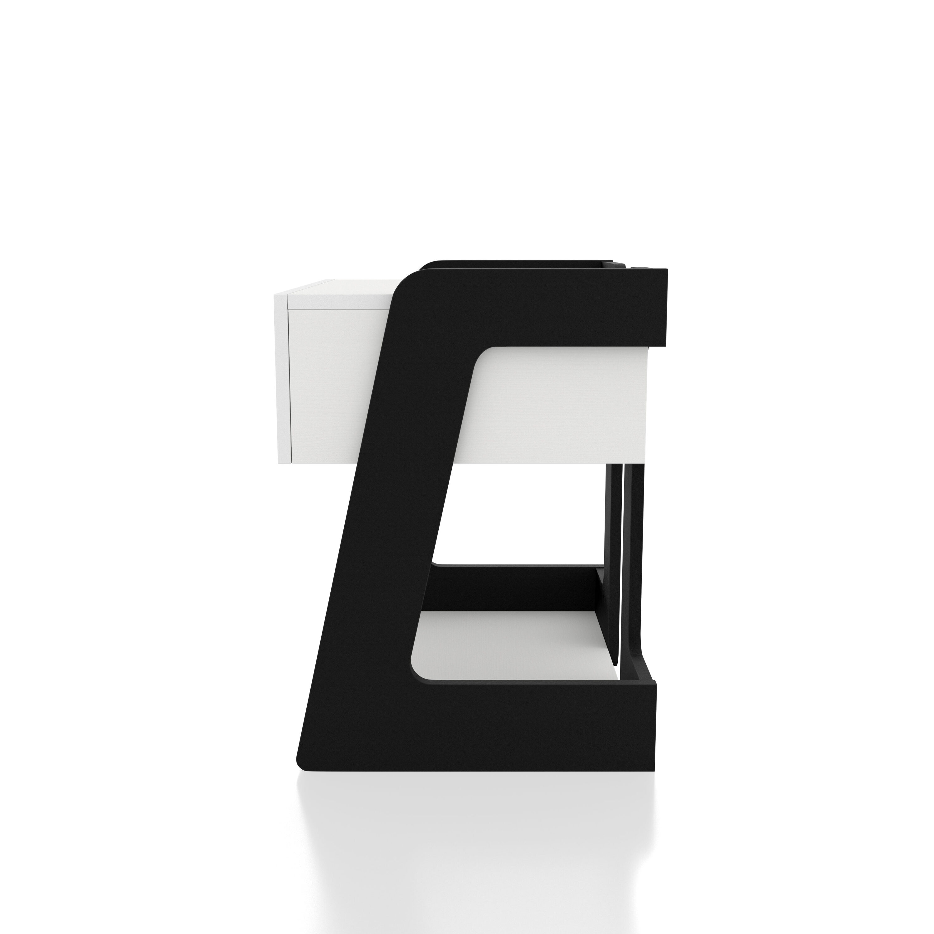 Oakley White and Black Composite Coffee and End Table Set