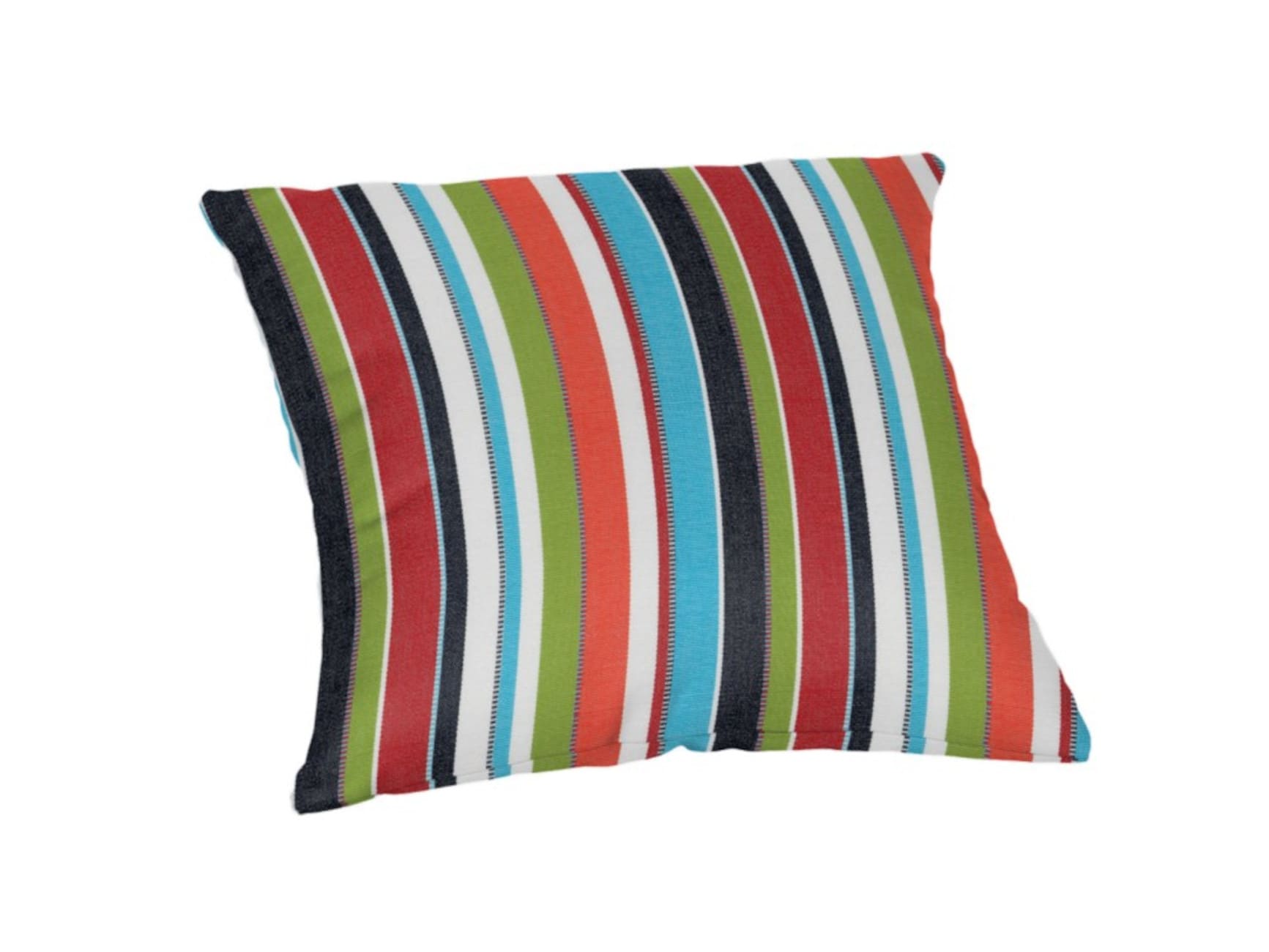 Sunbrella DS2854-3423 Pillows Striped Aqua Square Throw Pillow