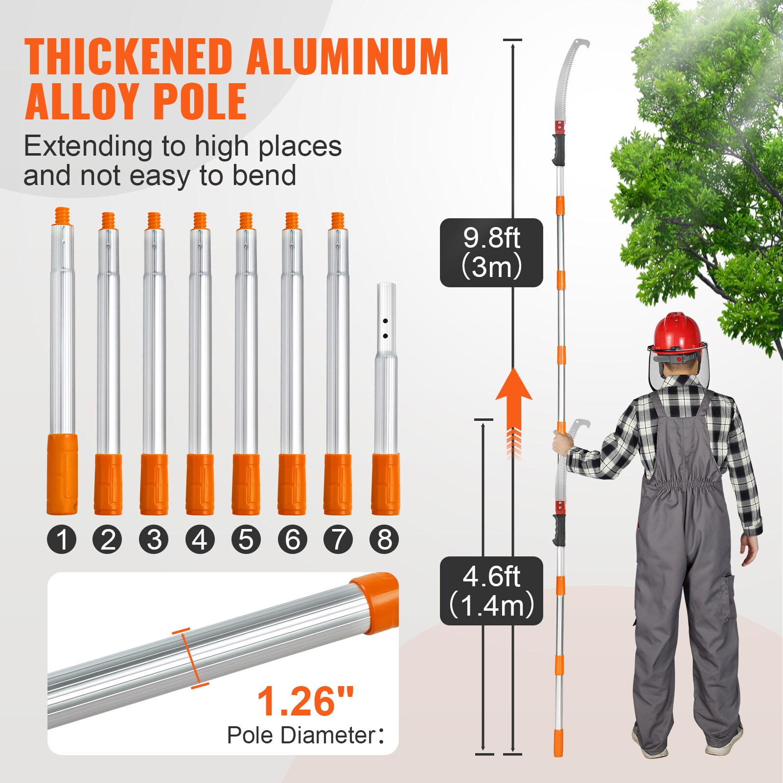 VEVOR SCSDGZJLHJZZ01327V0 Pole-Pruning-Saws - View #3