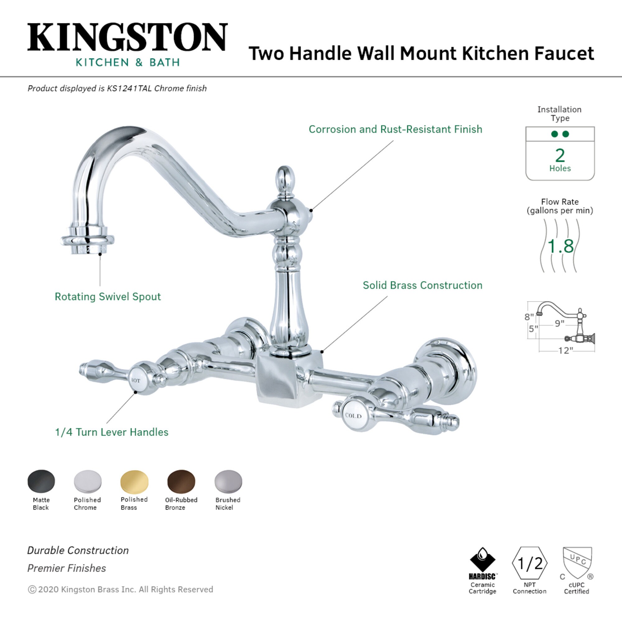 Kingston Brass WLKS1240TAL Kitchen-Faucets - View #2