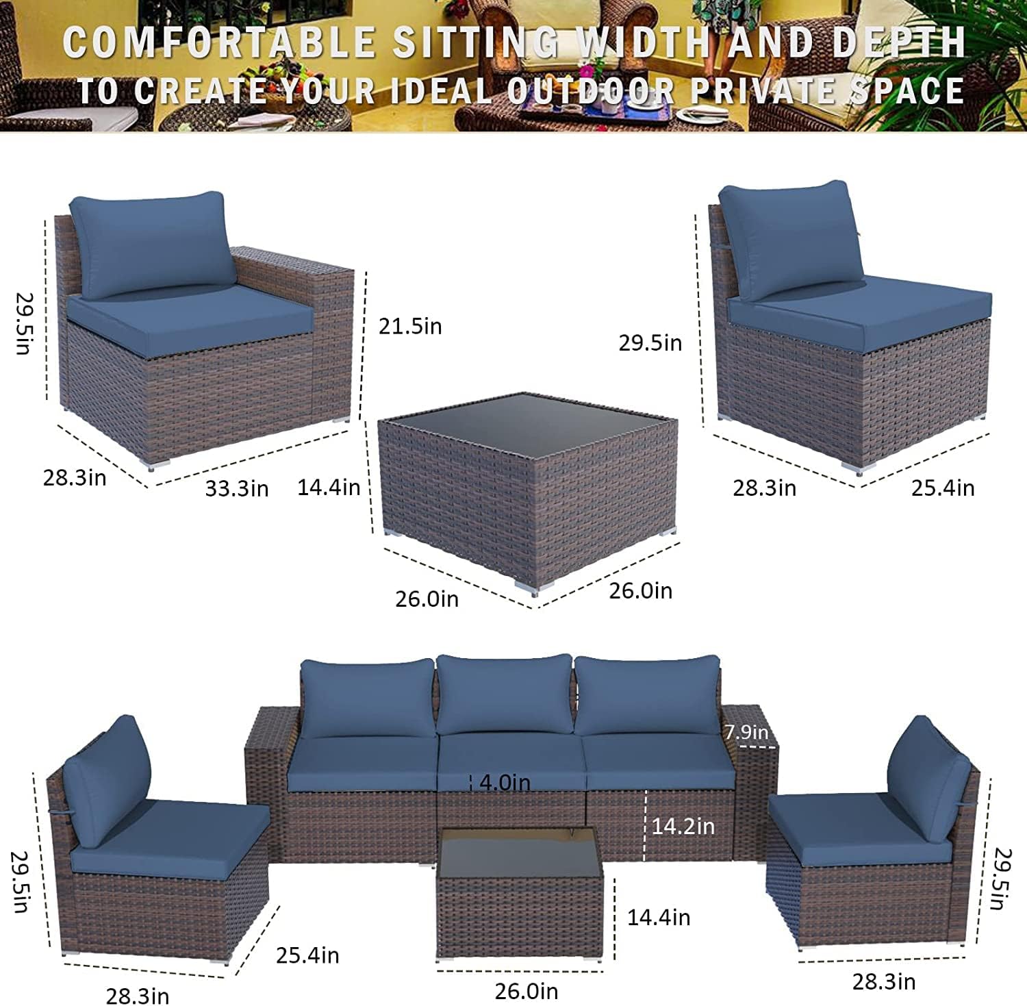 ALAULM LS-6PCS-NAVY Patio-Conversation-Sets - View #4