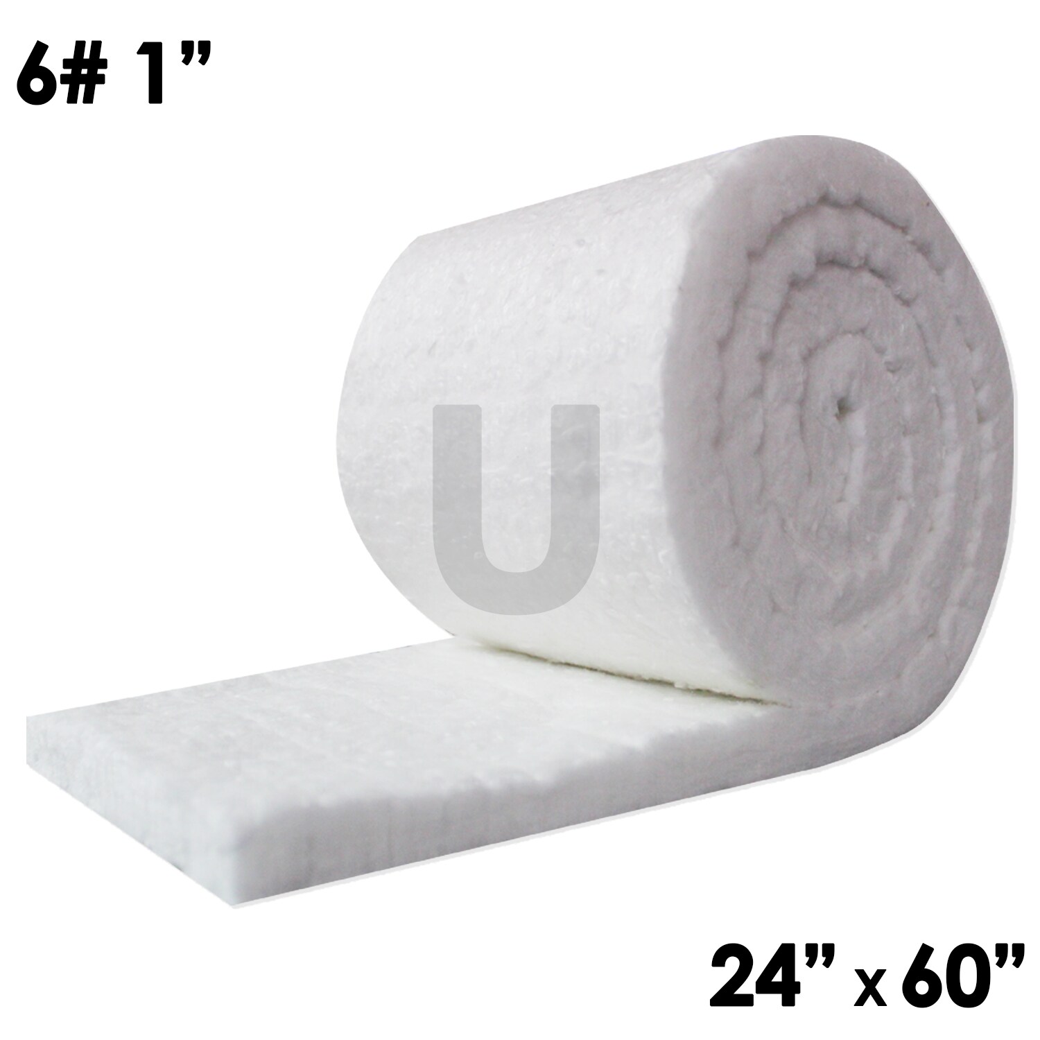 UniTherm CF6-1-24X60IN Ceramic Fiber, 6lb, 1In, 24In x 60In