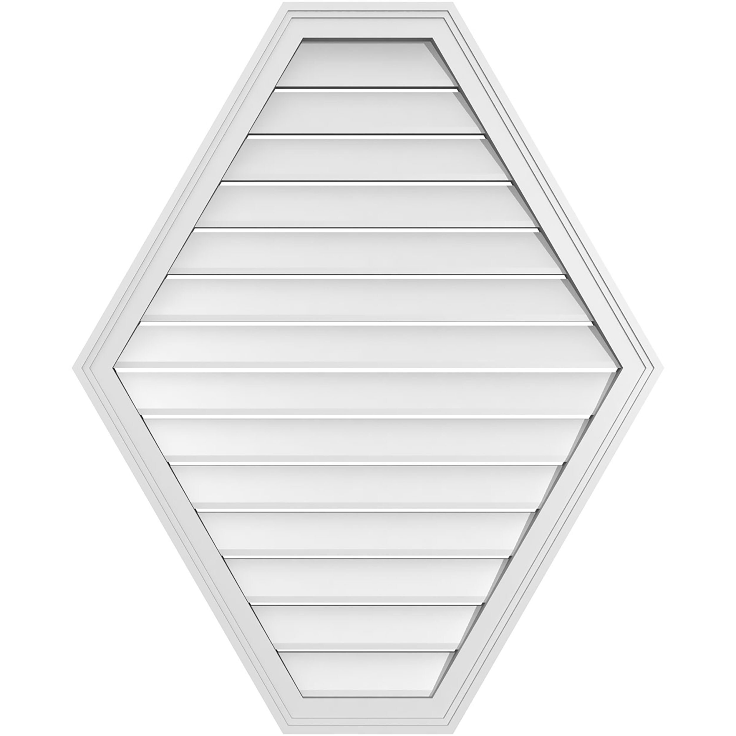 Ekena Millwork GVPHP34X4202SF 34-Inches x 42-Inches Off-white Peaked PVC Gable Louver Vent