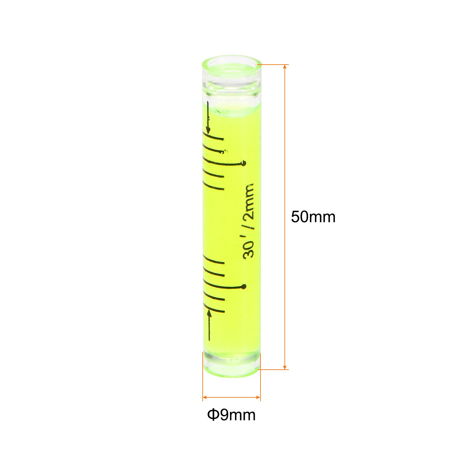 Harfington 15pcs Small Cylindrical Bubble Level Vials 9x50mm PMMA Mini ...