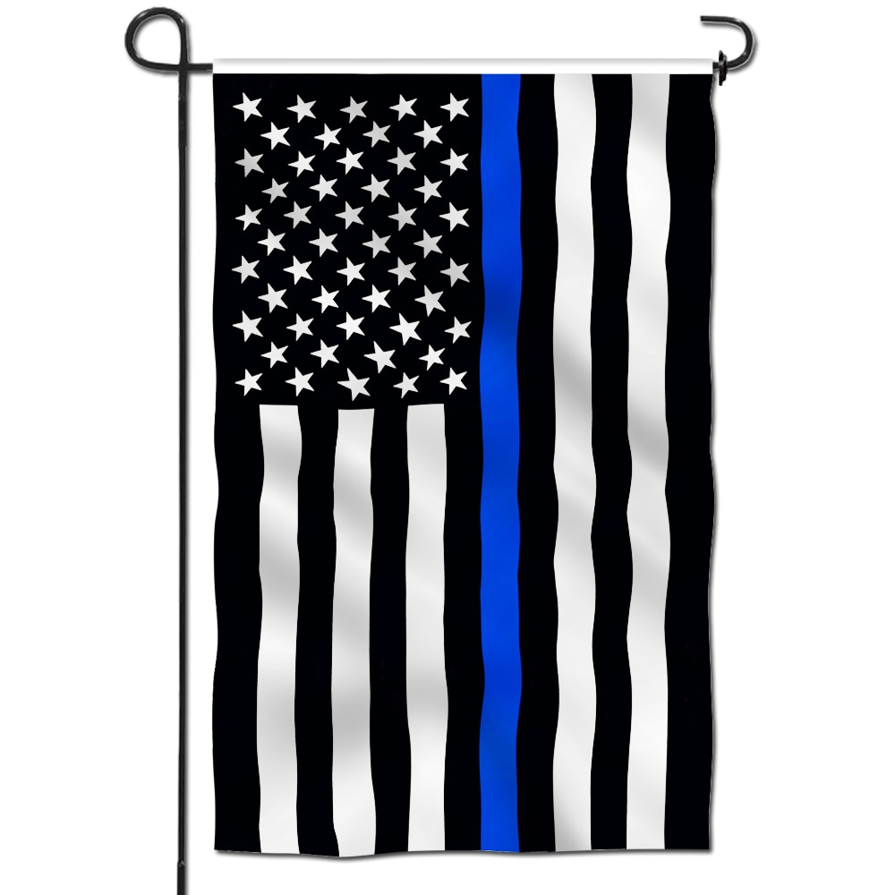 Anley GARDEN.US.BLUE Double Sided Thin Blue Line 1-ft W x 1.5-ft H American Garden Flag