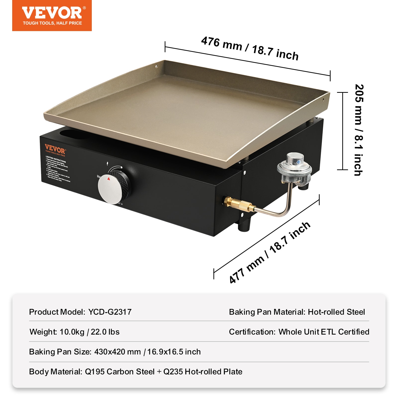 VEVOR ZMXRQBL16YC2OYKADV0 Gas-Grill - View #3