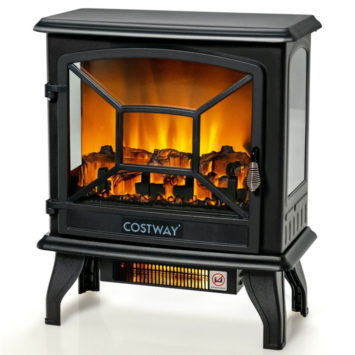 Clihome CL-BKUS-10058 20-Inches W Black Free standing Fan-forced Flat wall Electric Fireplace