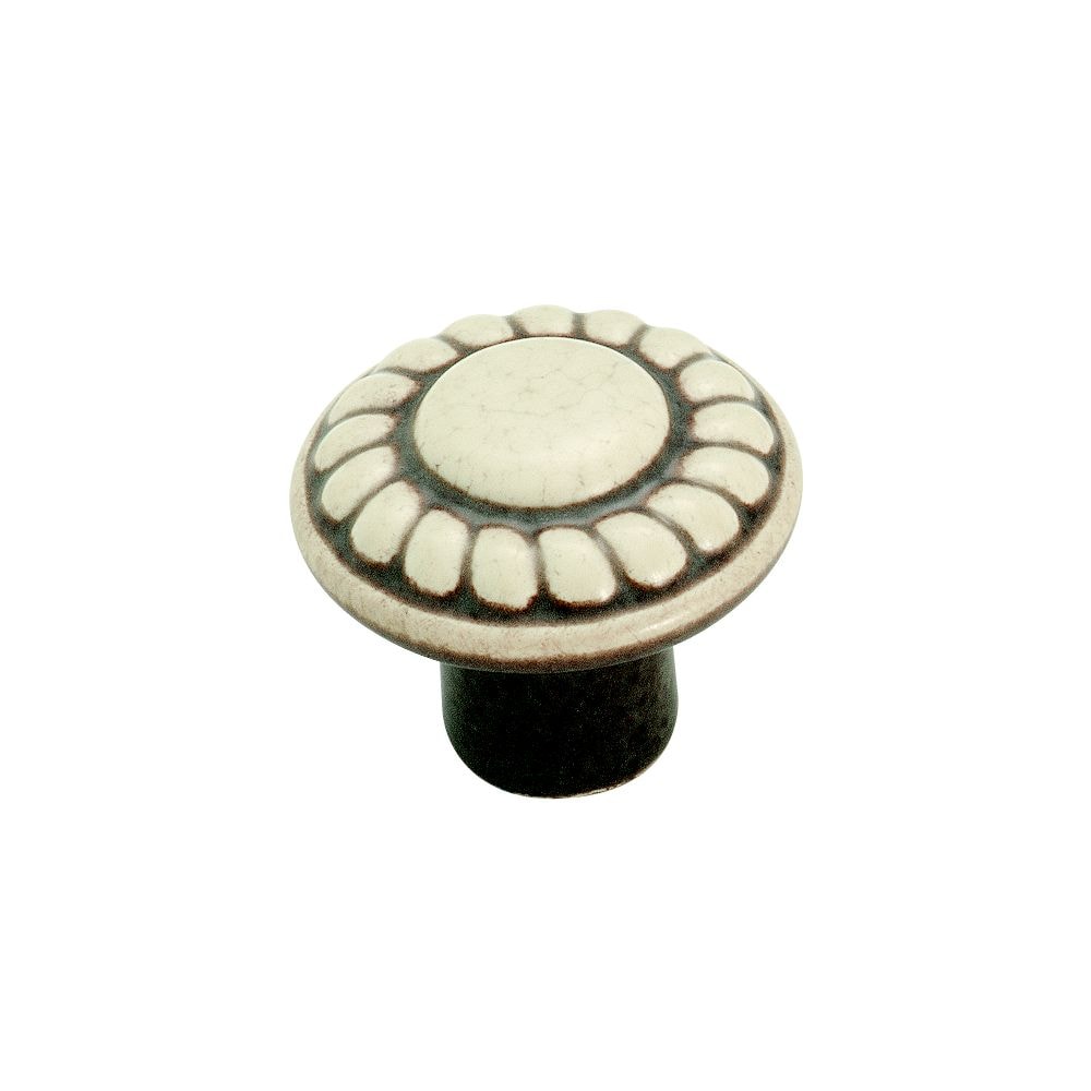 Amerock BP1321DW Allison Value Distressed Cream Round Transitional Cabinet Knob