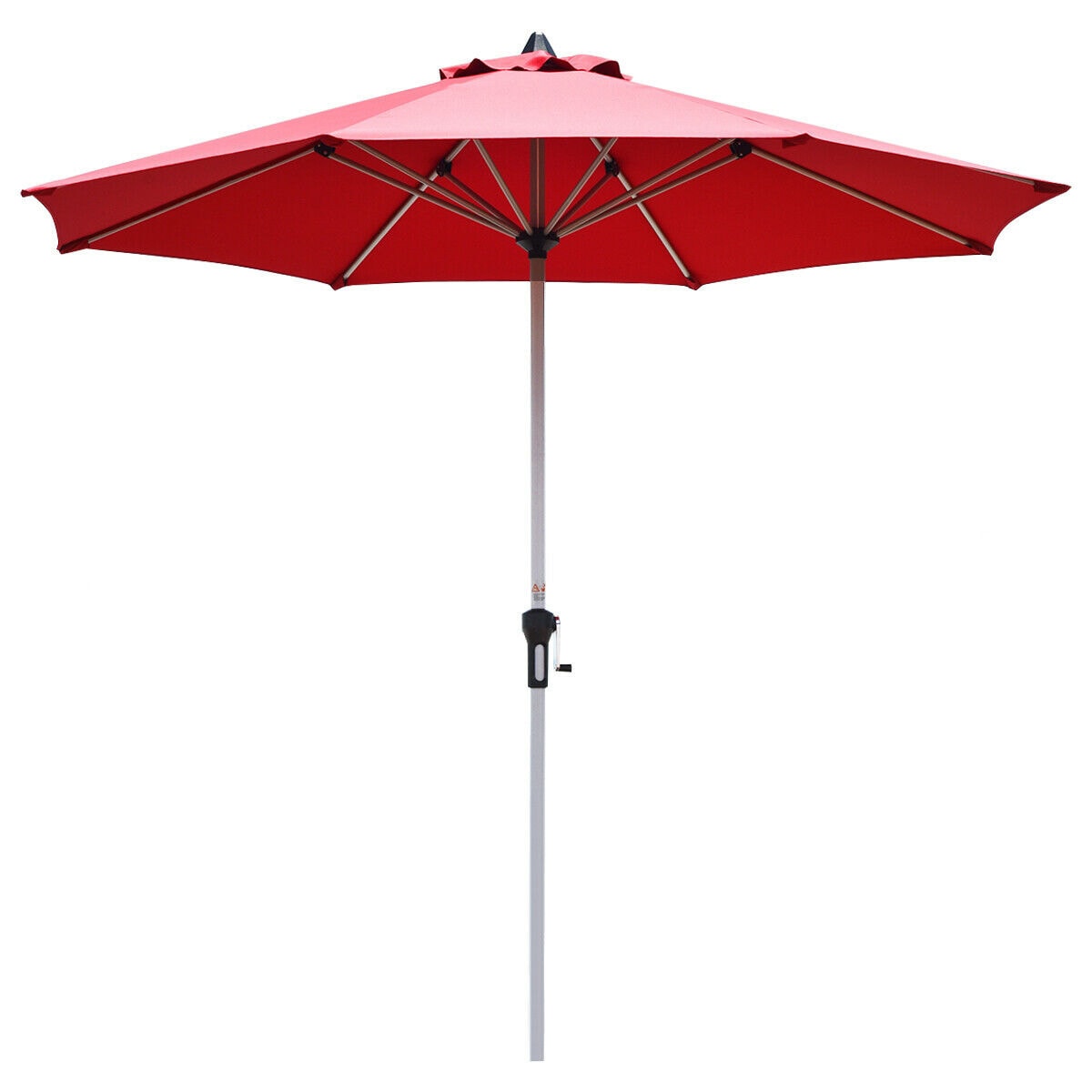 Forclover HYFC-UM0379BUG 9-ft Steel Red Crank Market Patio Umbrella