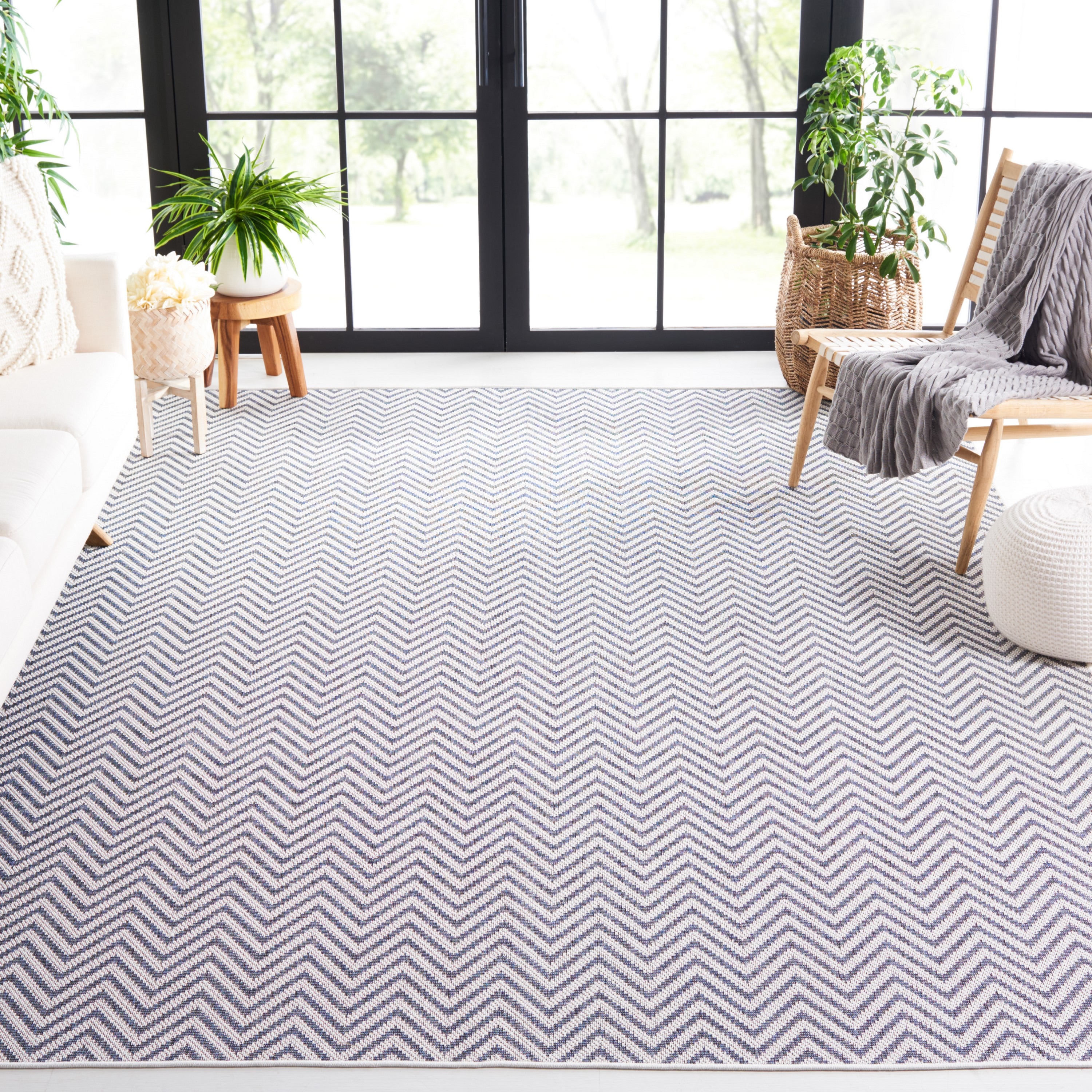 Safavieh MSRO334A-9 Martha Stewart Indoor Outdoor Graca 9 x 12 (ft) Loomed Polypropylene Blue/Creme Rectangular Indoor/Outdoor Abstract Farmhouse/Cottage Area rug