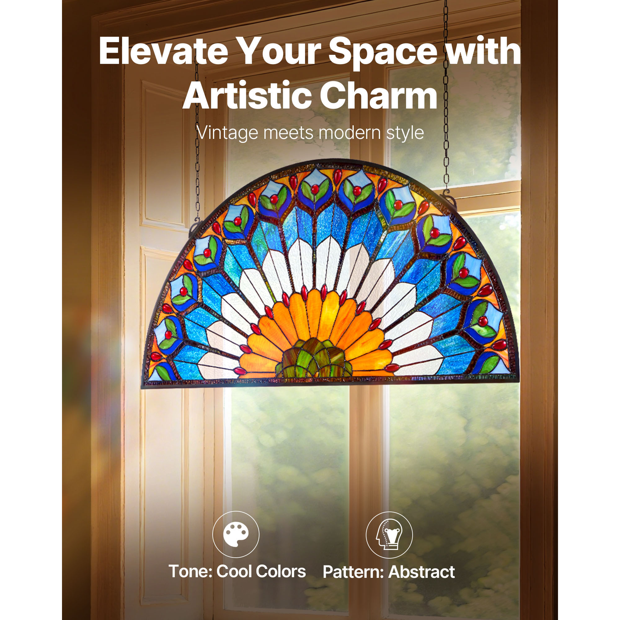 VEVOR SCBYXCSBLBBY08781V0 Stained-Glass-Panels - View #2