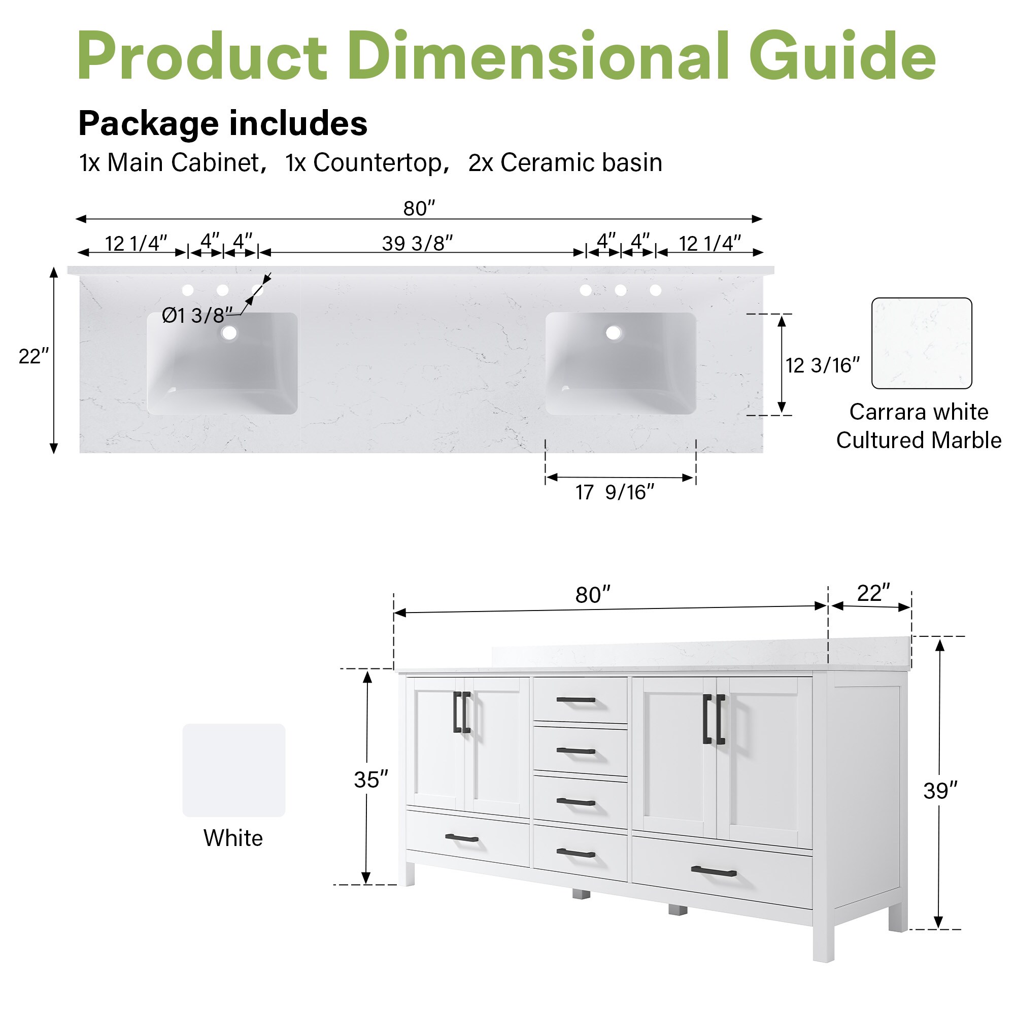 Iseryn FD80CBWT Bath-Vanity-Combo - View #2