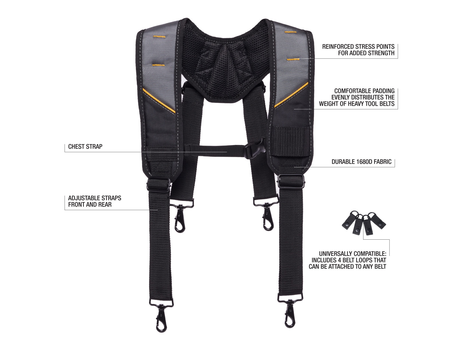 TOUGHBUILT Pro Padded Polyester Belt Clip Suspender in the Tool
