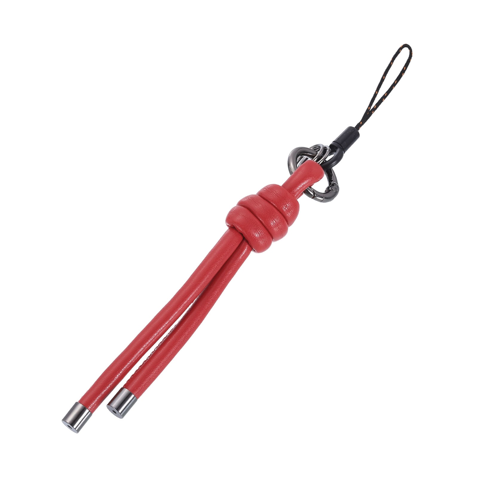 PATIKIL Leather Rope Keychain Leather Tassel Ropes Bag Charm Chain Ring with Ring Charm and Lanyard Long Tassel Strap for Car Key Bags Pants Red #S26041800UX2132