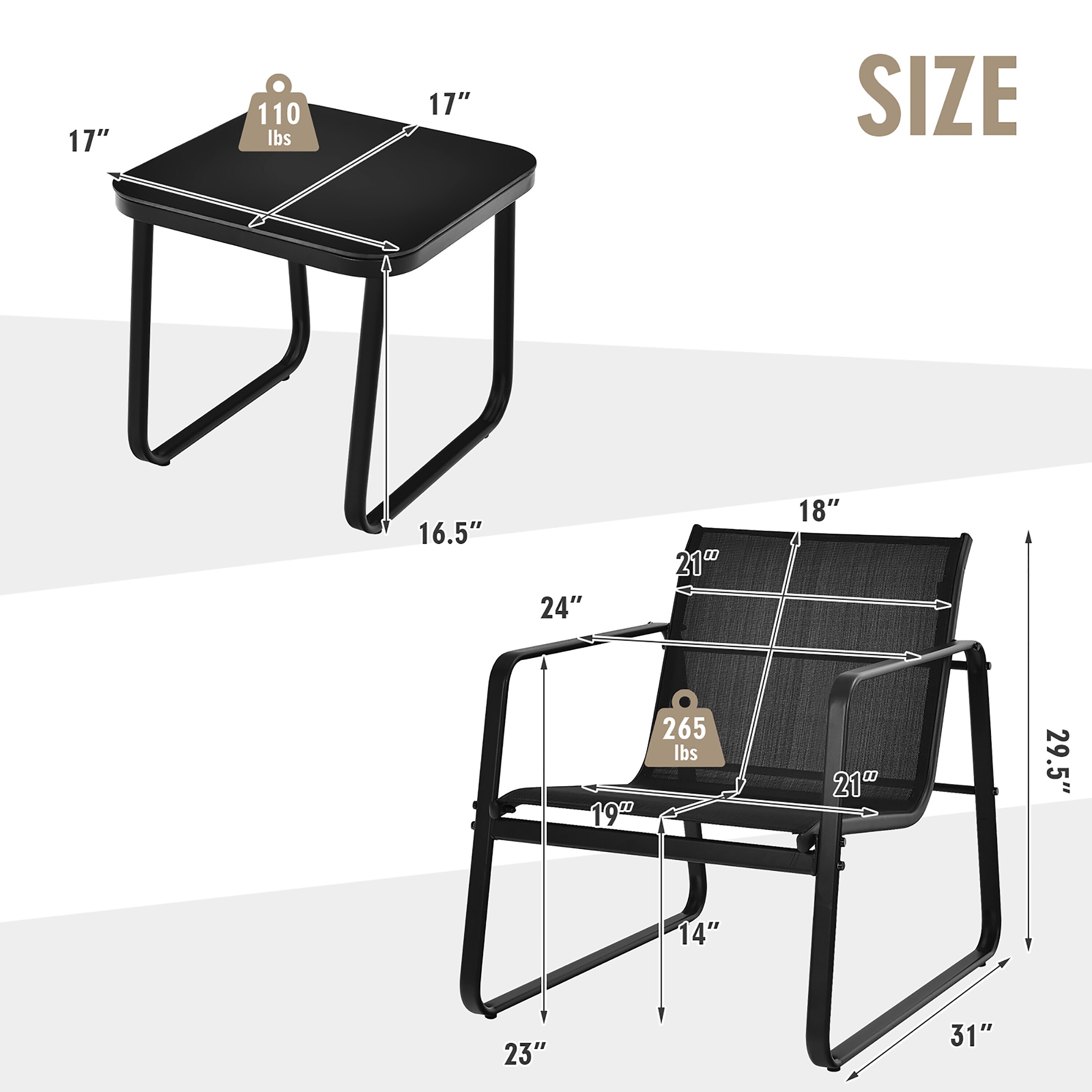 Costway NP10061BK Patio-Conversation-Sets - View #6