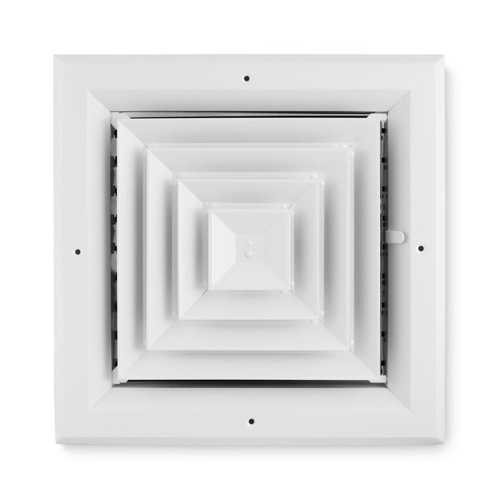 Accord Ventilation 4841414WH 14-in x 14-in 4-way Aluminum Ceiling Diffuser in White