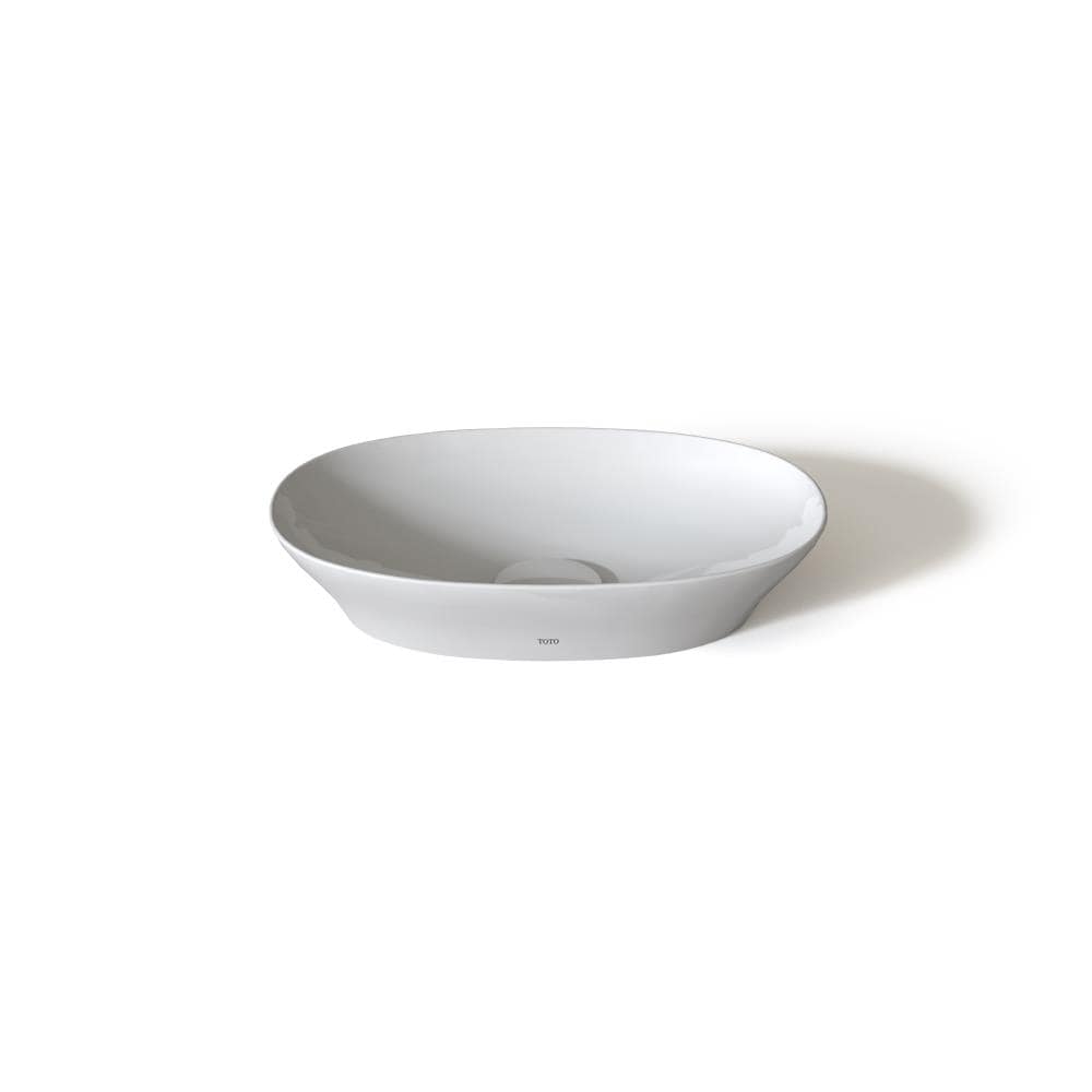 TOTO Kiwami Renesse Cotton White Ceramic Vessel Oval Bathroom Sink ...