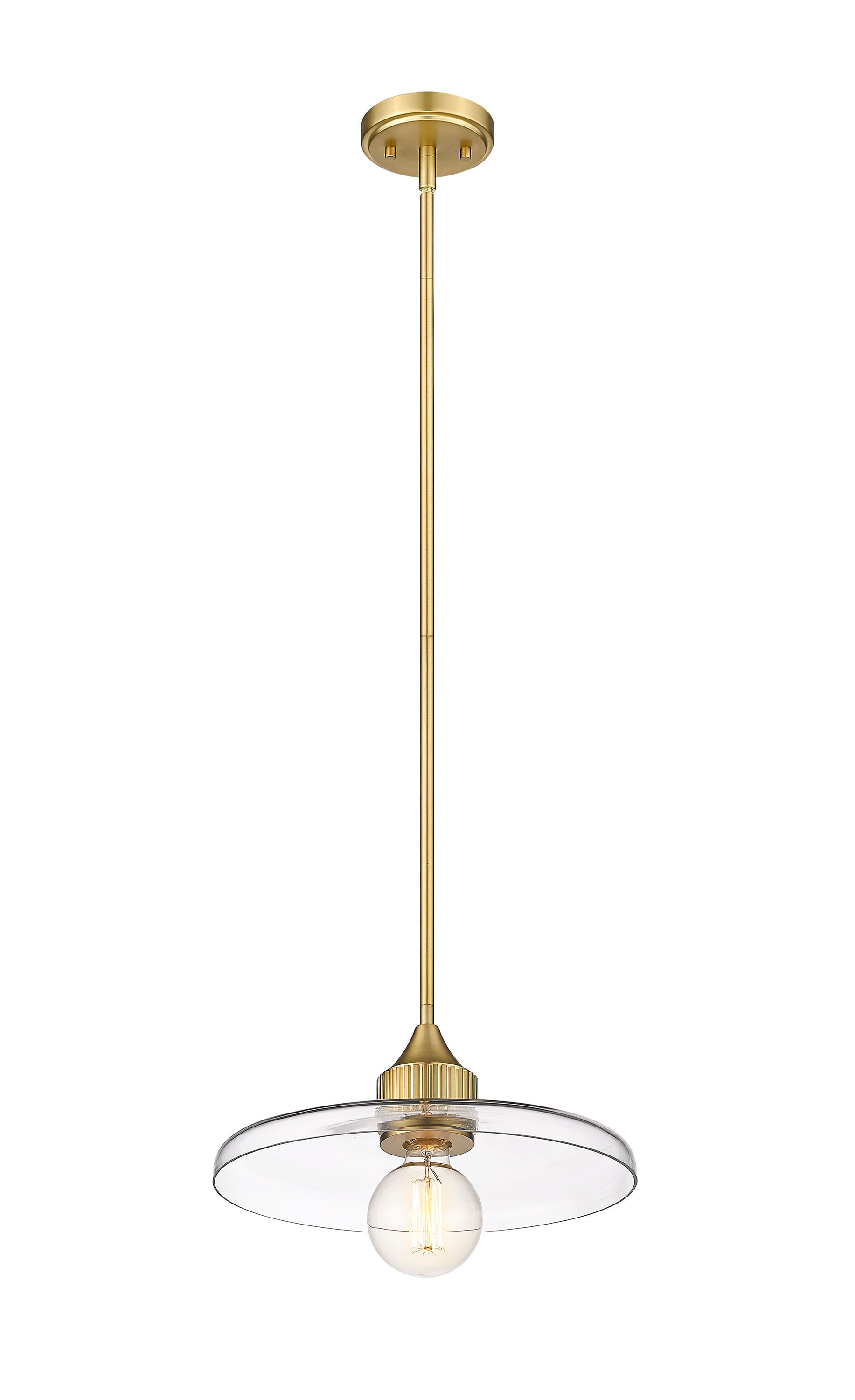 Olde Brass and Glass 14" Indoor/Outdoor Pendant Light