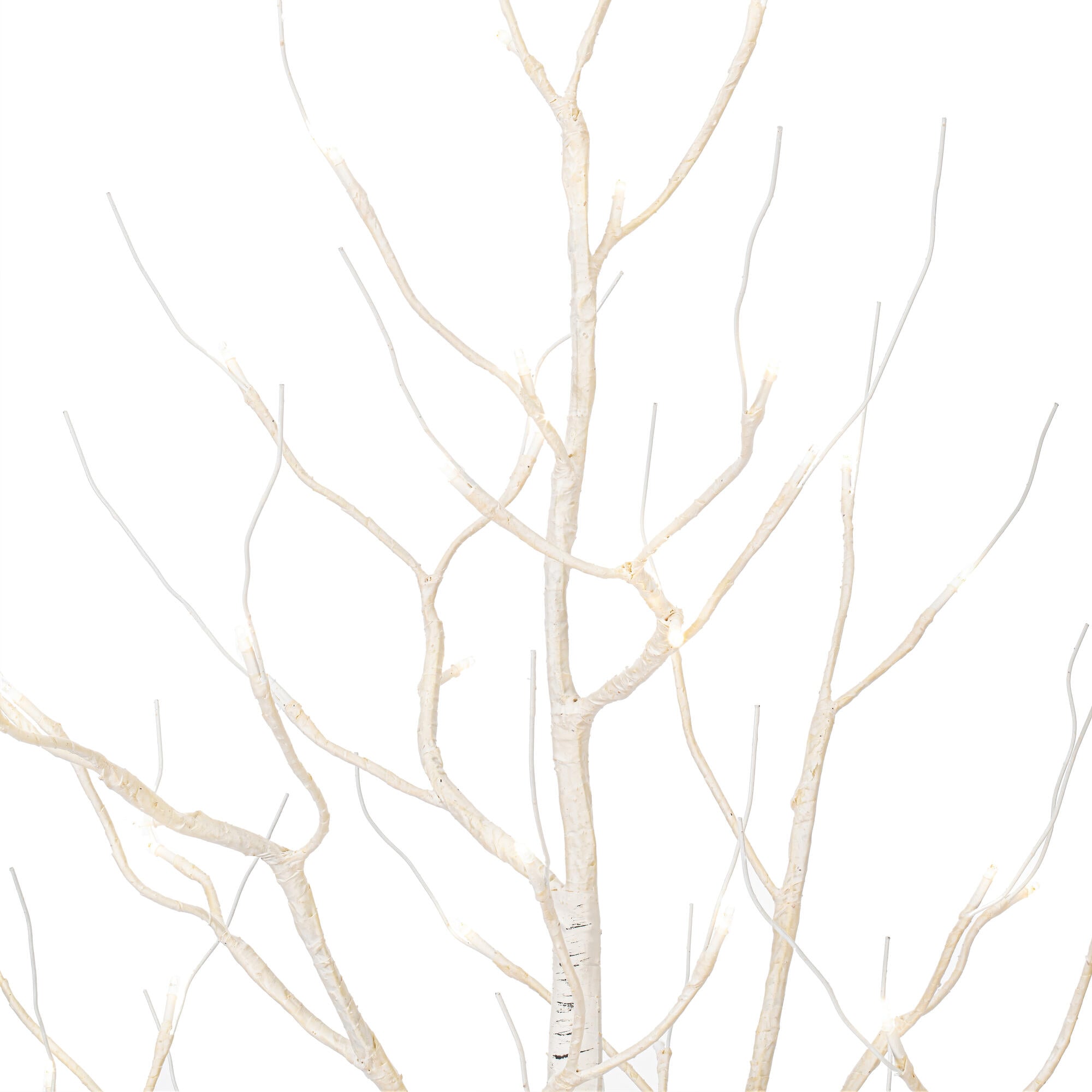 4' White Birch Twig Tree with Warm White LED Lights