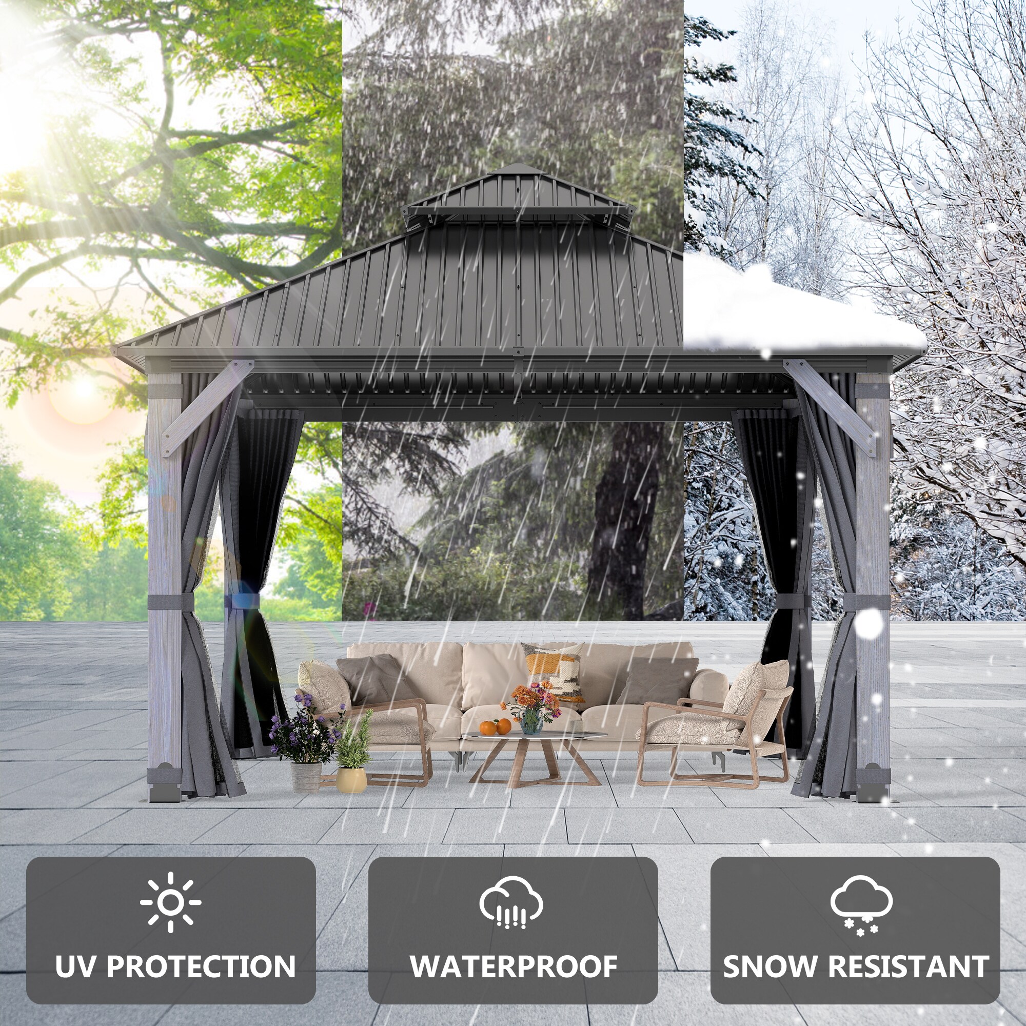 Coveronics LW-SSWG-1212 Wood-Resin-Gazebos - View #3