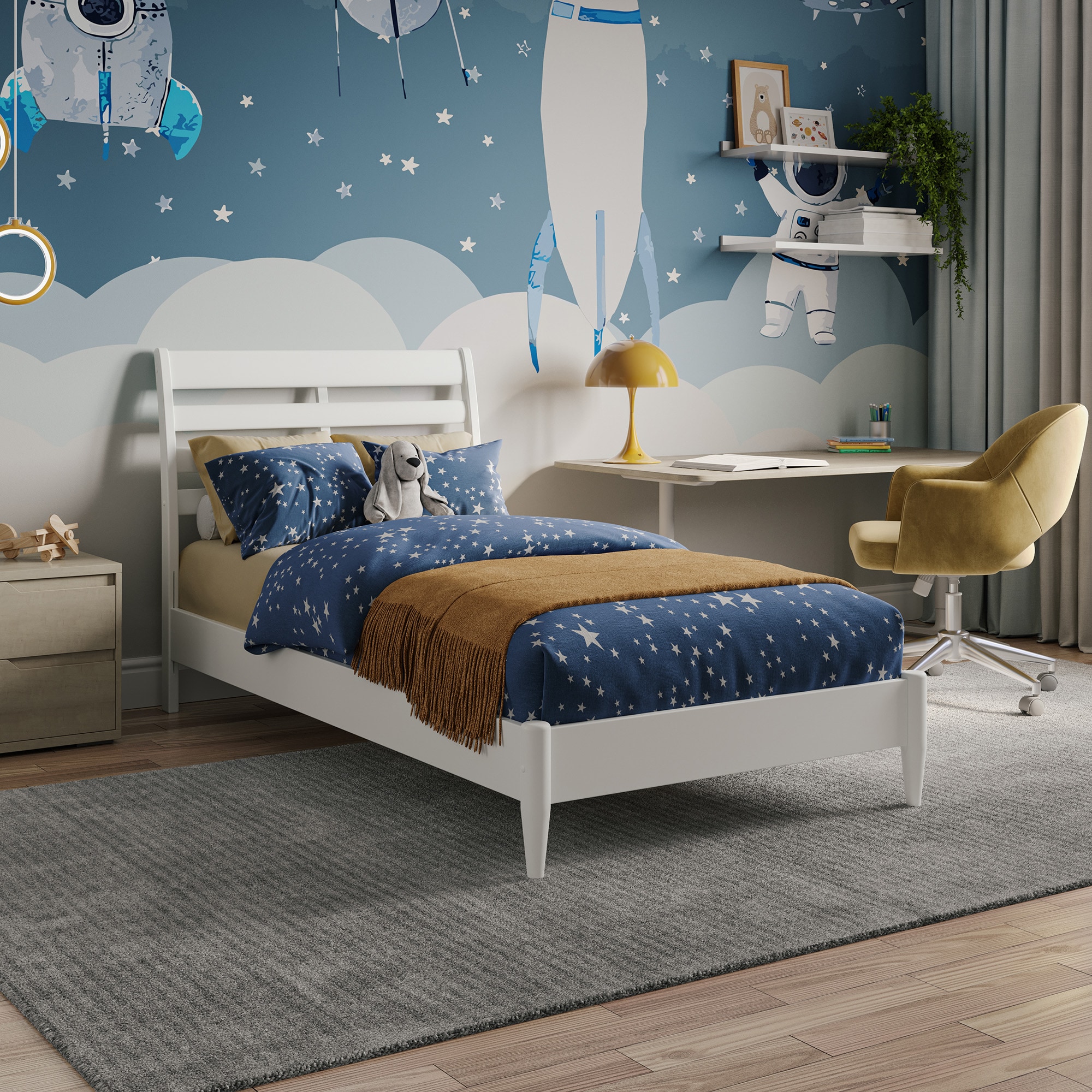 AFI AR9778022 Savannah White Twin Wood Low-profile Bed