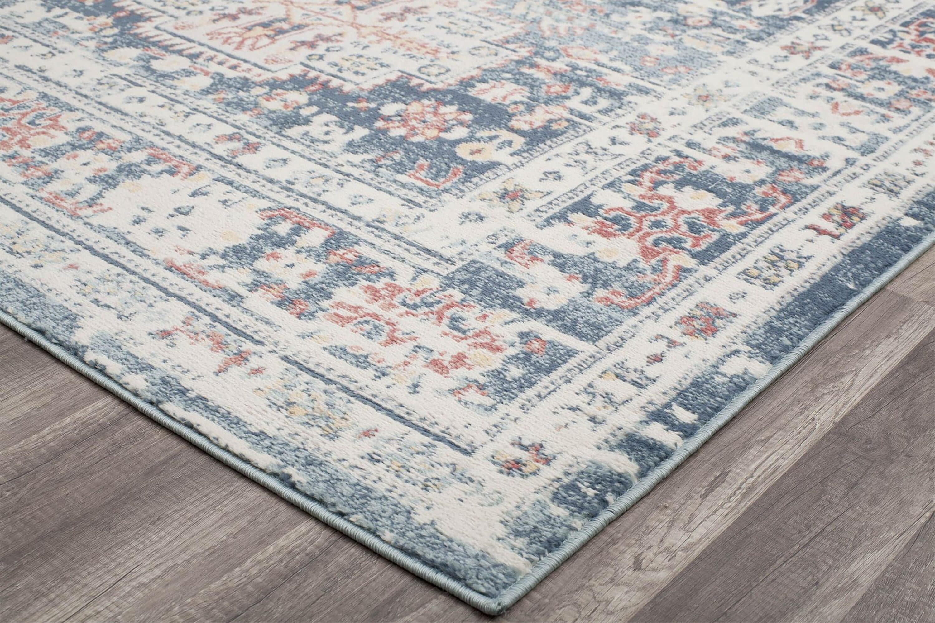 Prussian Sundara Rectangular Stain-Resistant Synthetic Area Rug