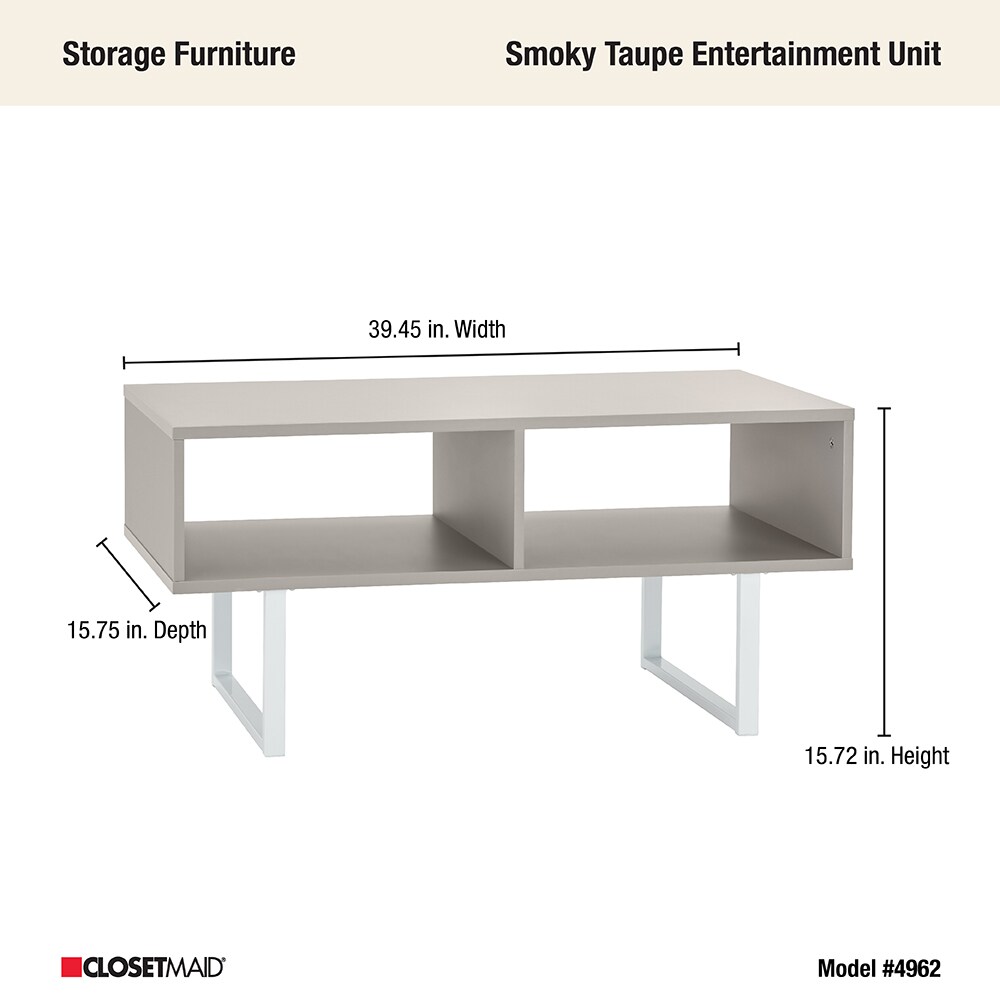 Modern Taupe Wood & Metal Coffee Table with Storage