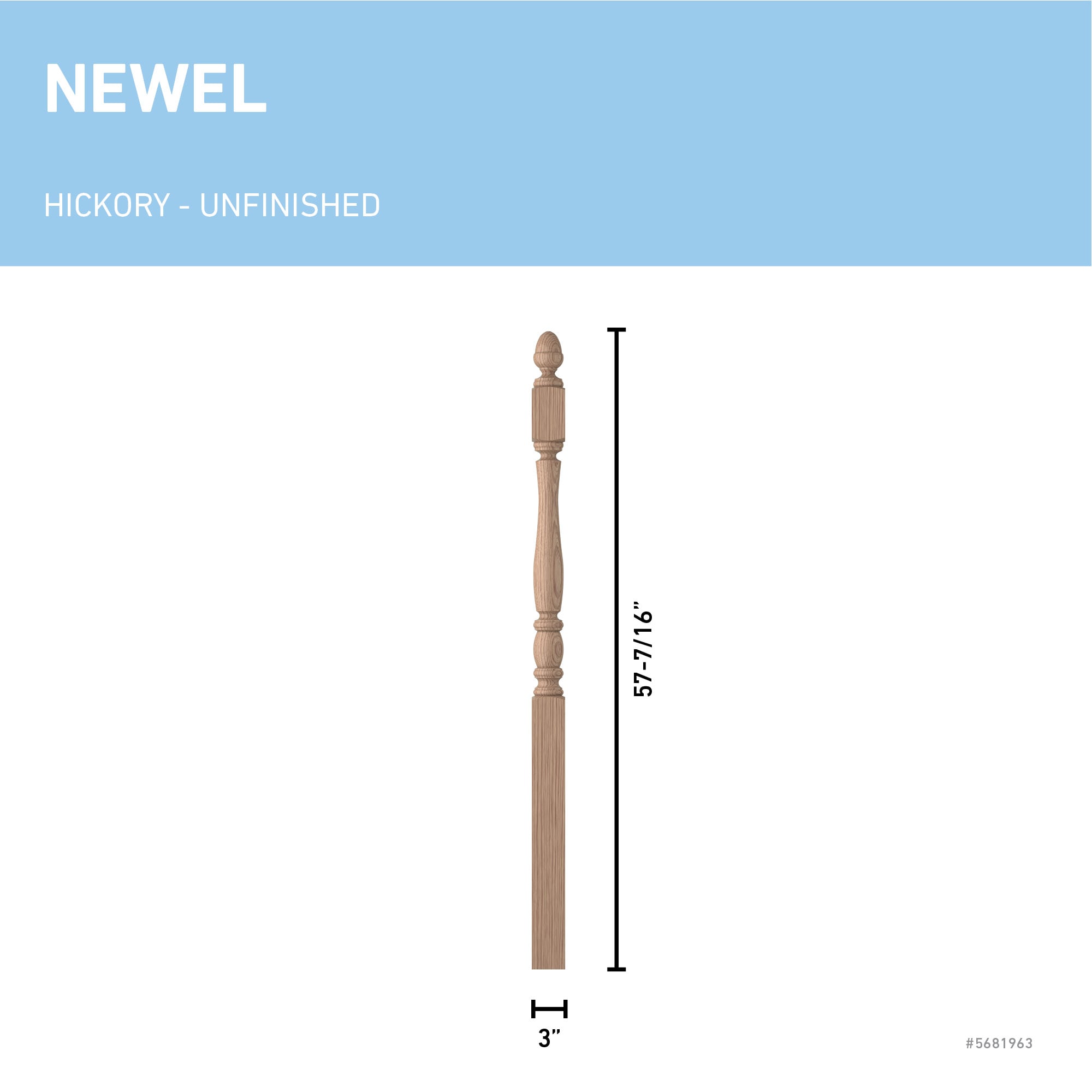 L.J. Smith Stair Systems LJP-3242-HK Interior-Stairpart-Newel-Posts - View #3