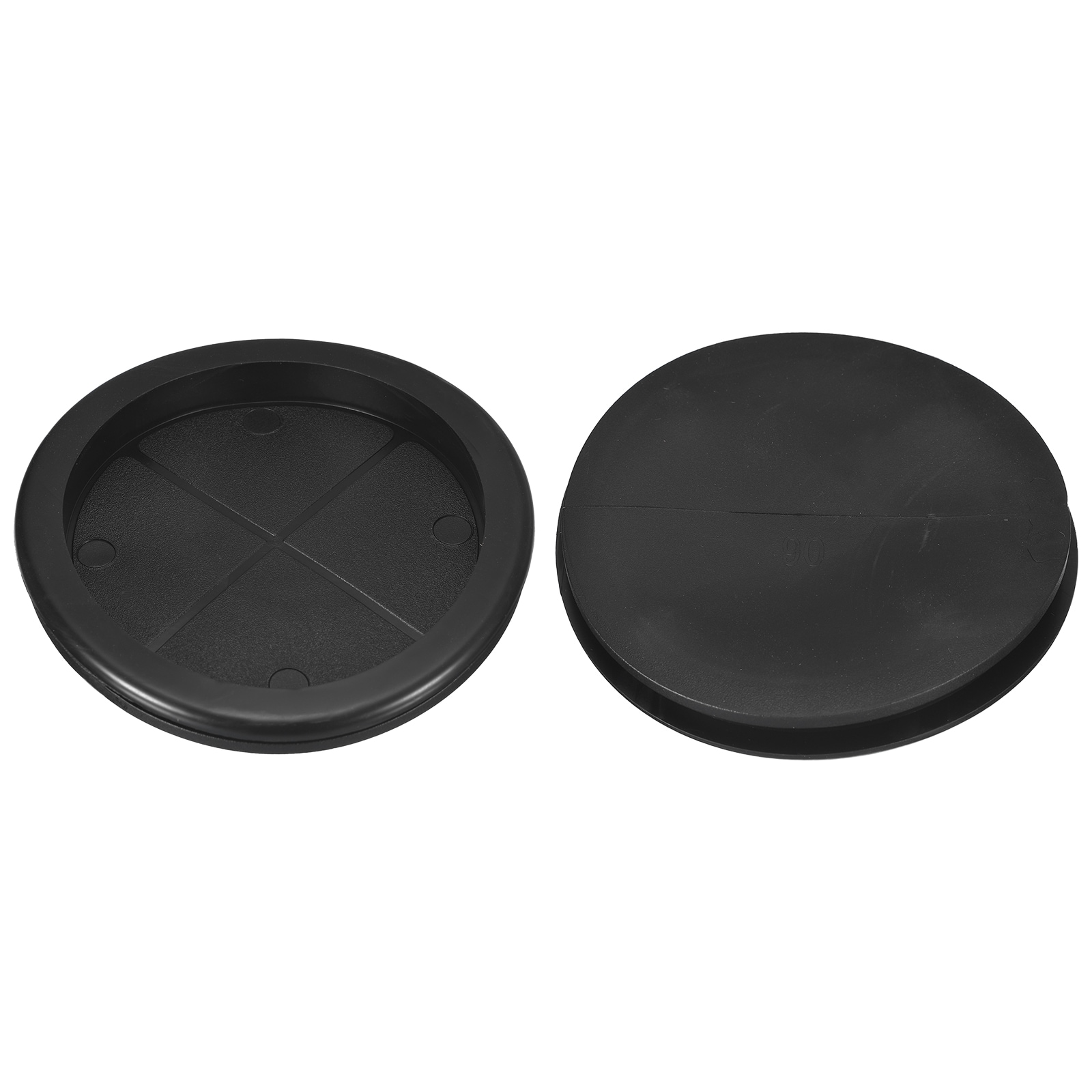 Unique Bargains 2pcs Rubber Grommets 3-4/8 Inch (90mm) Drill Hole 3-1/4 Inch (81mm) ID Single Sided Hole Plugs Ring Gasket for Firewall Cable Wire Protecting Black