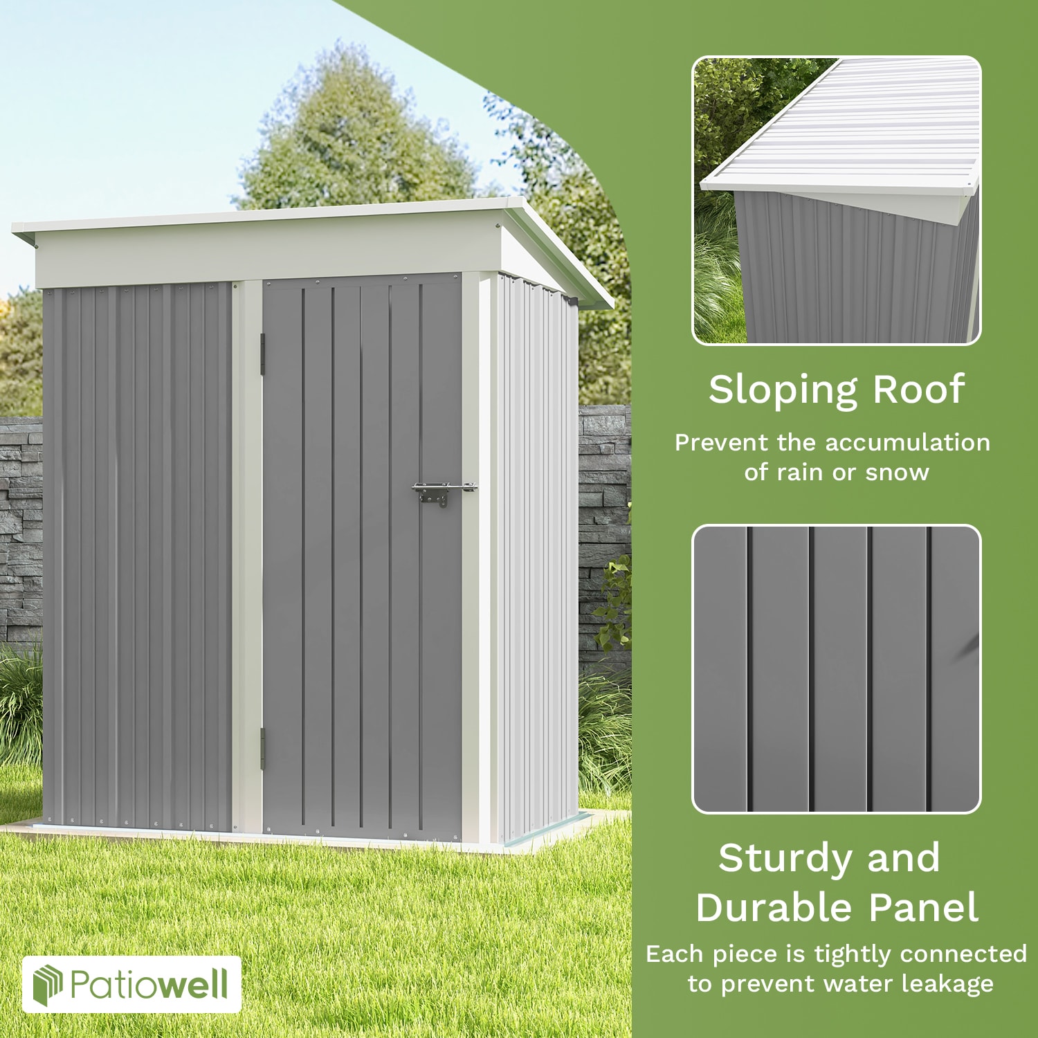 Patiowell 5-ft X 3-ft Galvanized Steel Storage Shed In The Metal 