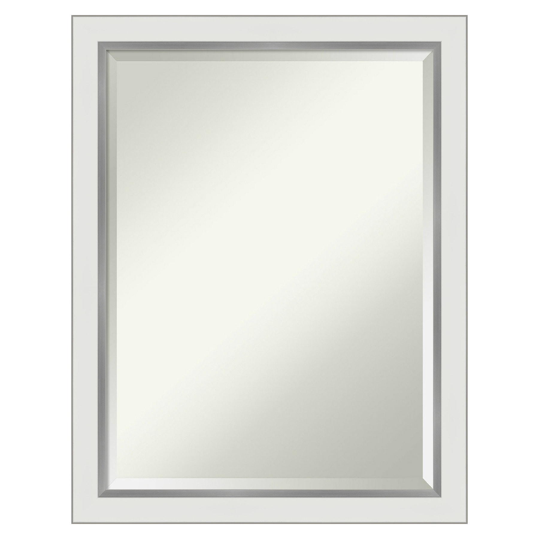 Amanti Art A17005479758 Eva White Silver 21.25-Inches W x 27.25-Inches H Rectangle Eva White Silver Narrow Framed Wall Mirror