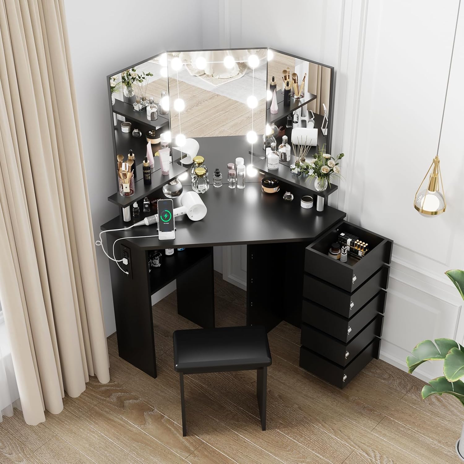 Qeetex LHF-SZT-PHO-1047T5CH Bedroom-Vanities - View #2