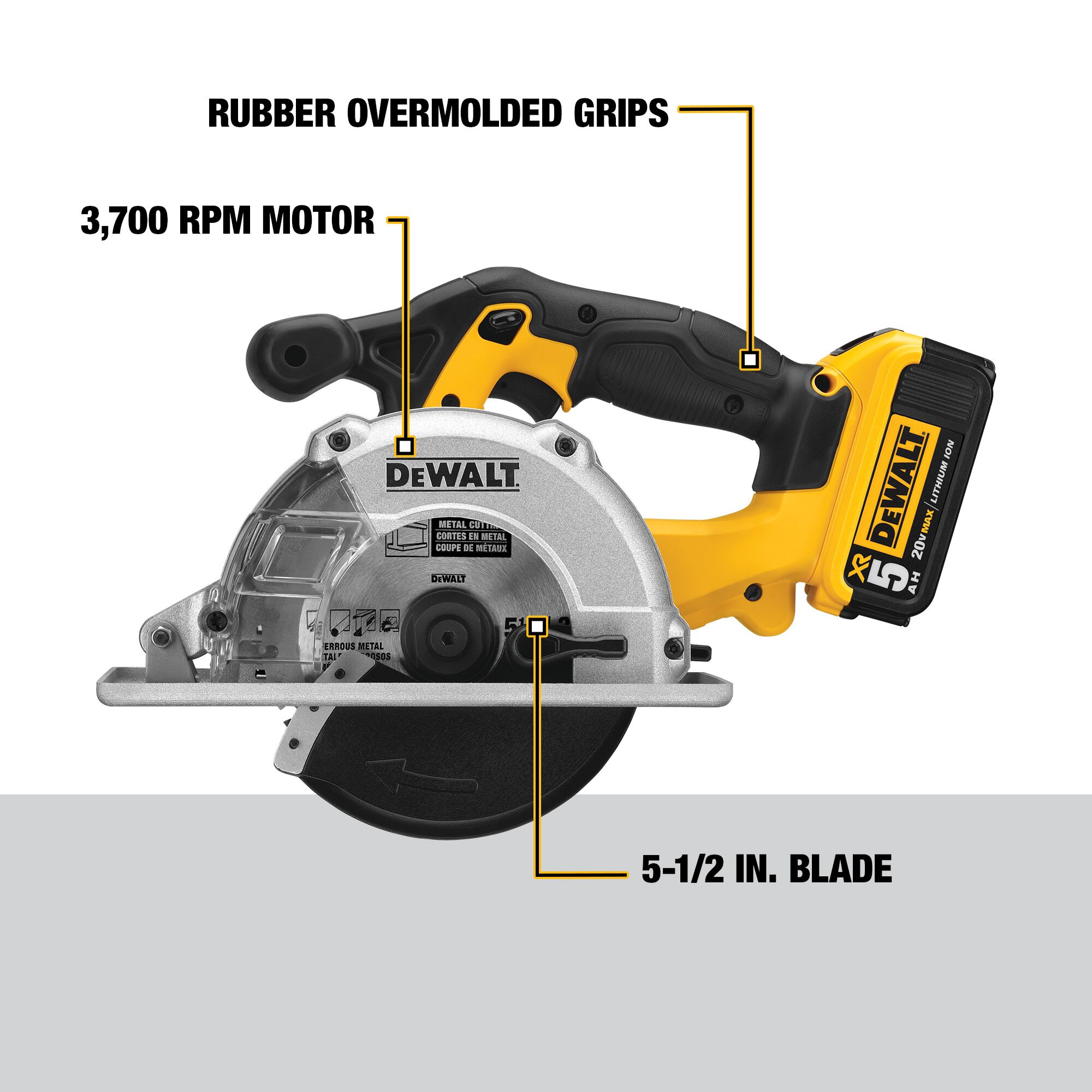 DEWALT 20 volt Max 5 1 2 in Cordless Circular Saw Kit 2 Batteries