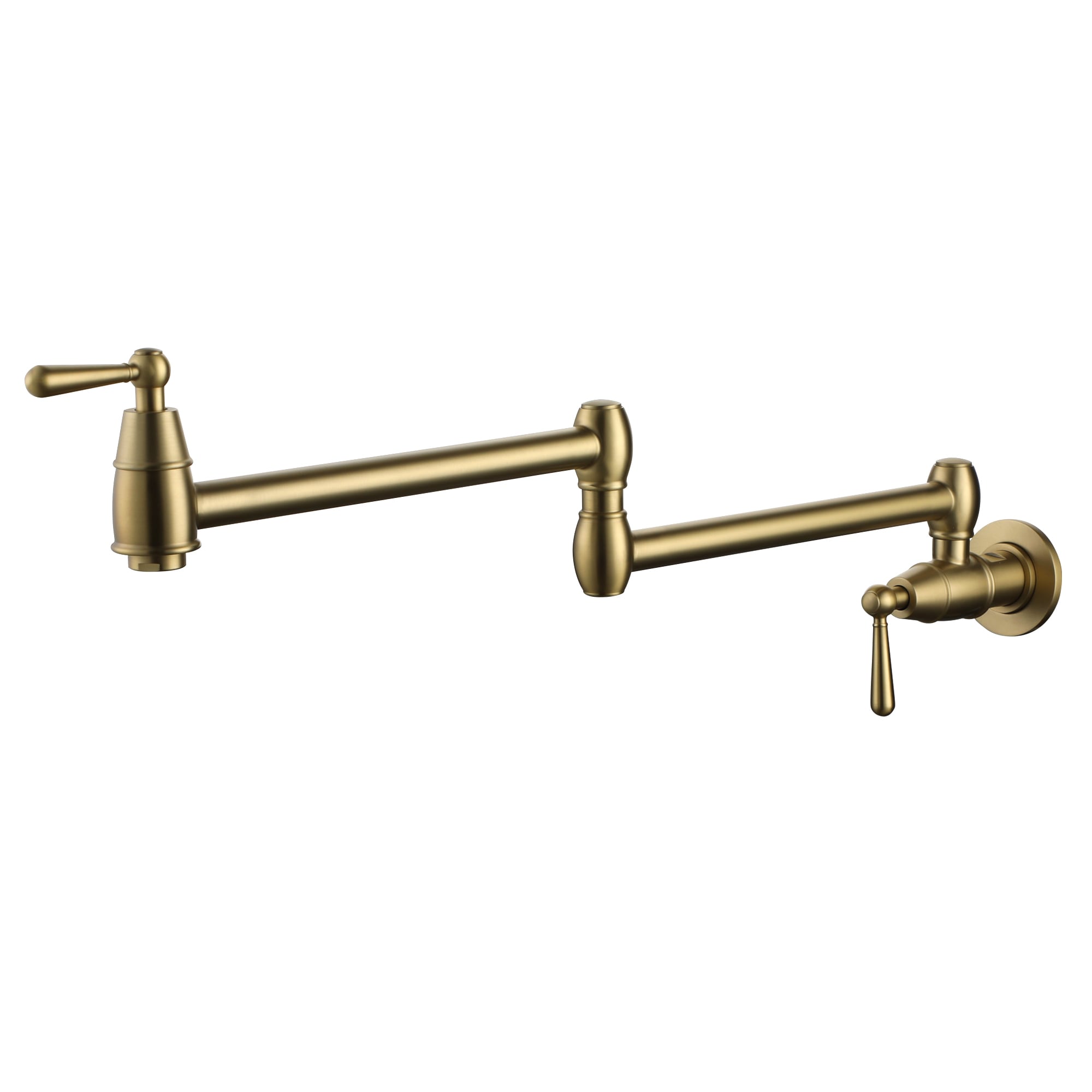 CASAINC MS-ID-D0674-MB Brushed Gold Double Handle Wall-mount Pot Filler Kitchen Faucet