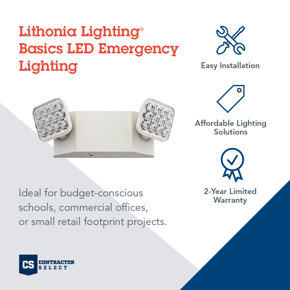 Lithonia Lighting New York Approved 2-Head White Steel Emergency