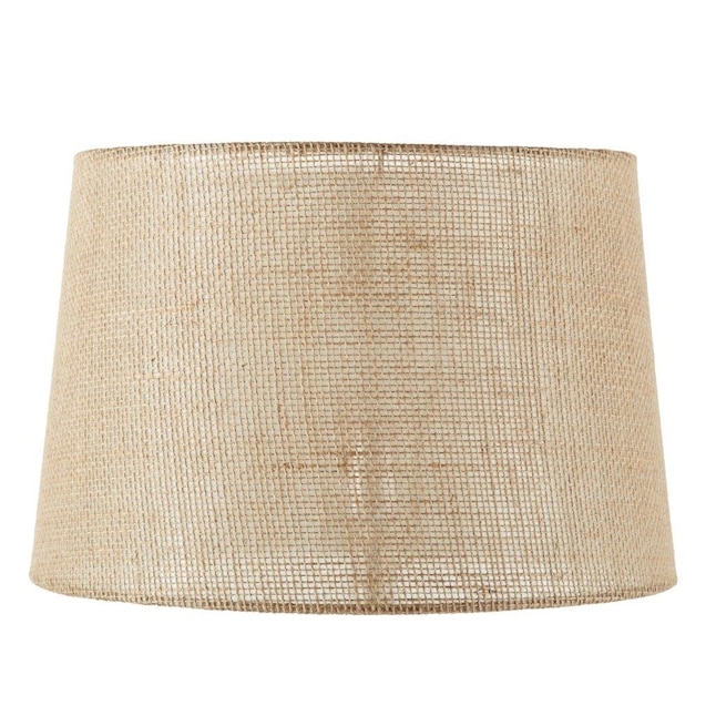Burlap Plastic Drum Lamp Shade, How To Cover A Lamp Shade With Burlap