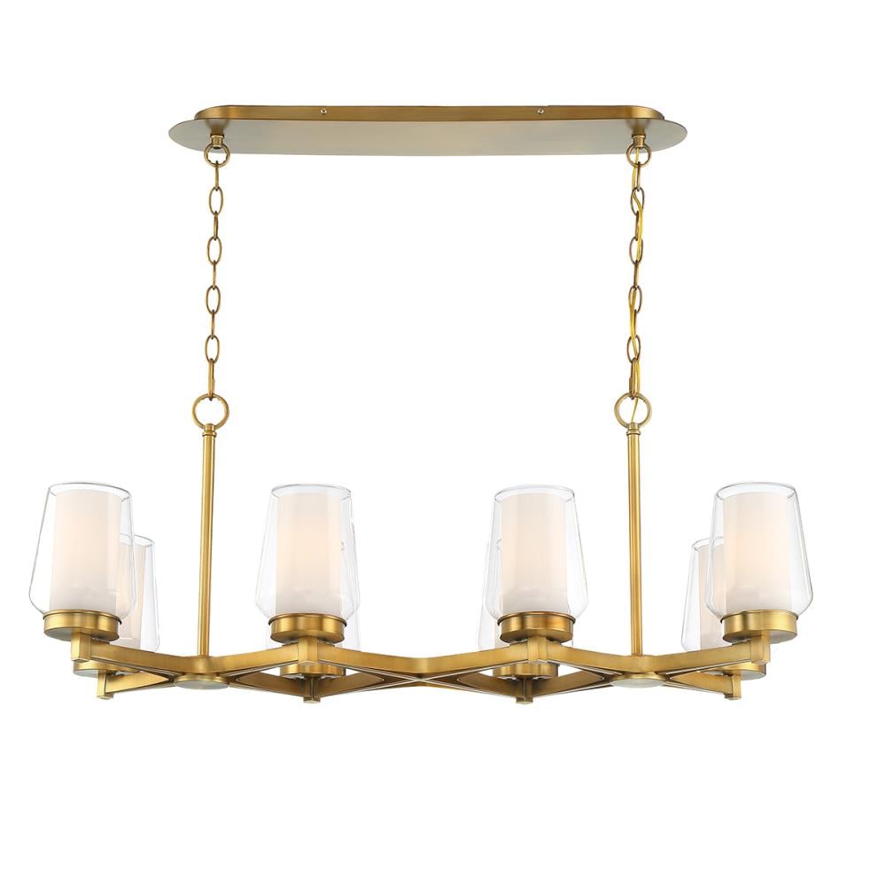 Eurofase 34095-010 Manchester 8 -Light Brass Transitional For Use in Dining Rooms, Foyers, Kitchens, Living Rooms Chandelier