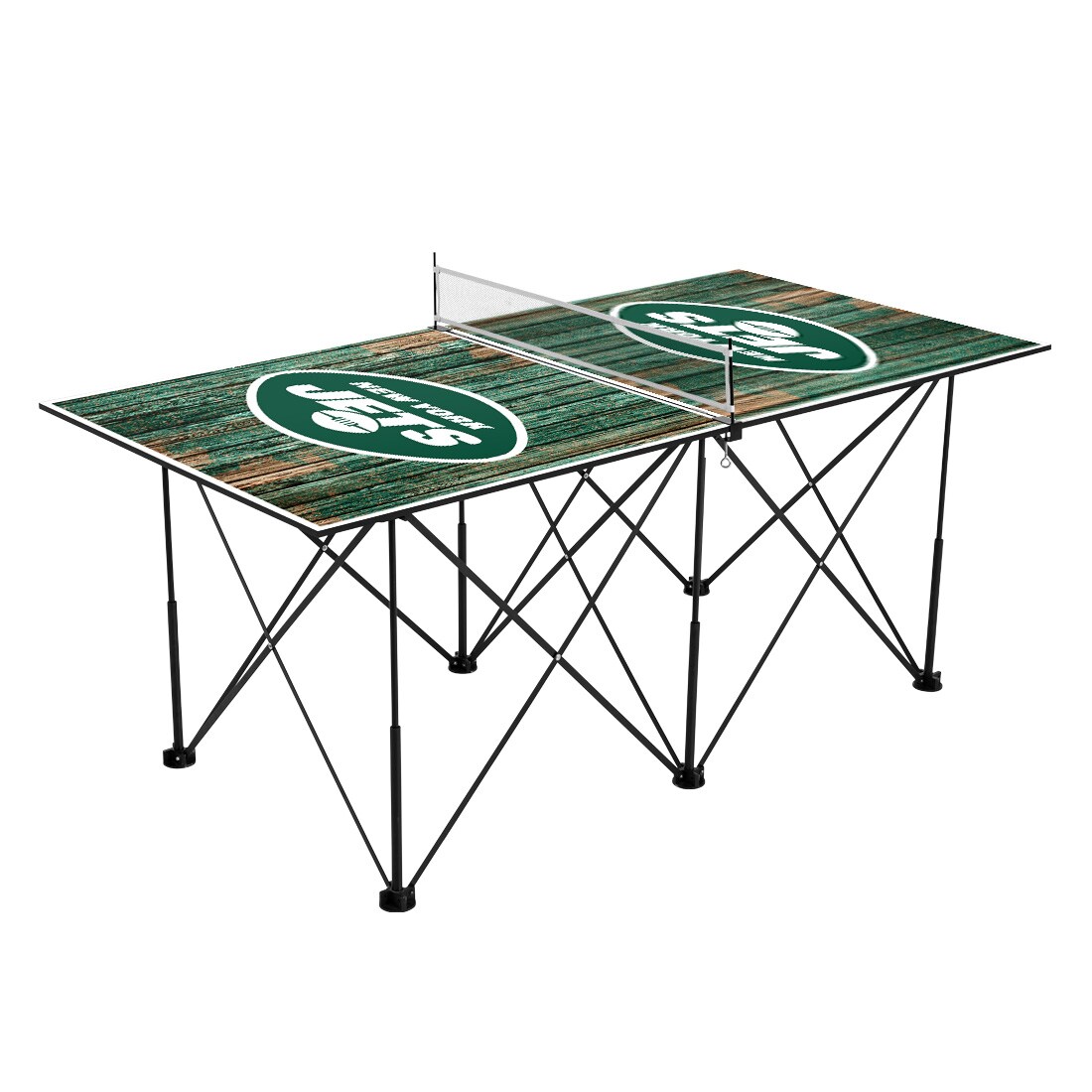 Victory Tailgate New York Jets NFL Pop Up Table Tennis 6ft Weathered Design  at