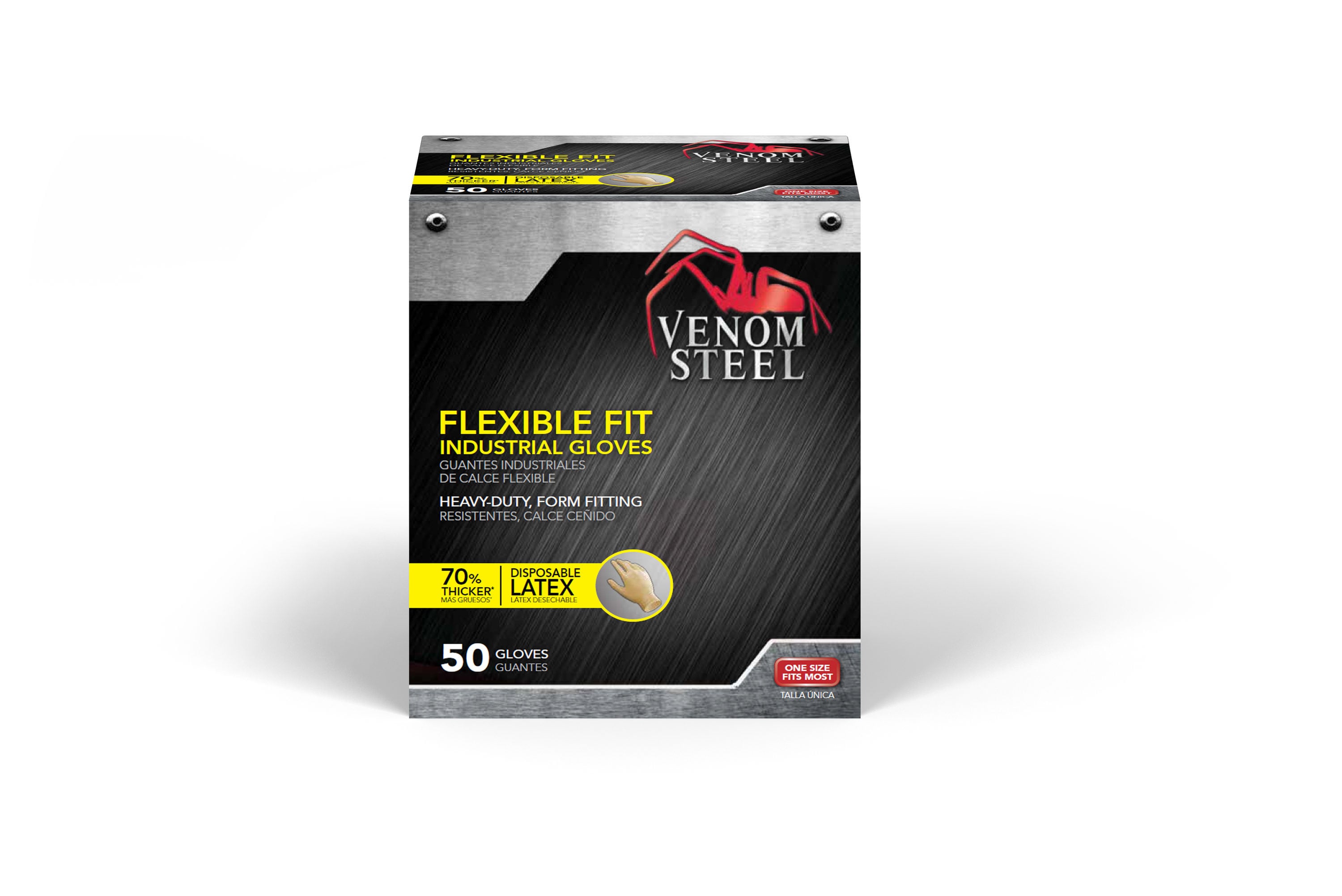 Venom Steel One Size Fits All Off-white Latex Gloves, (25-Pairs) in the  Work Gloves department at